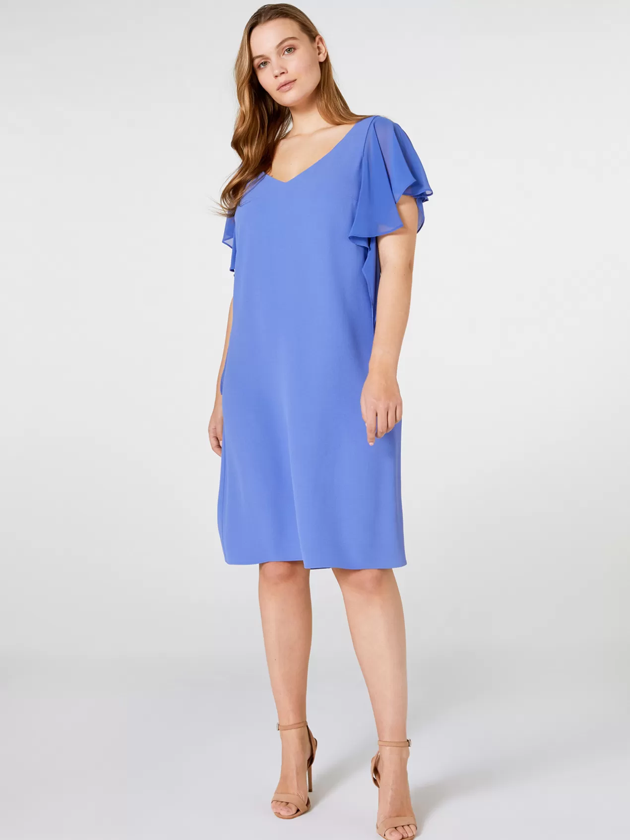 Clearance Elena Mirò Robe Elegante Avec Manches A Volants Violet