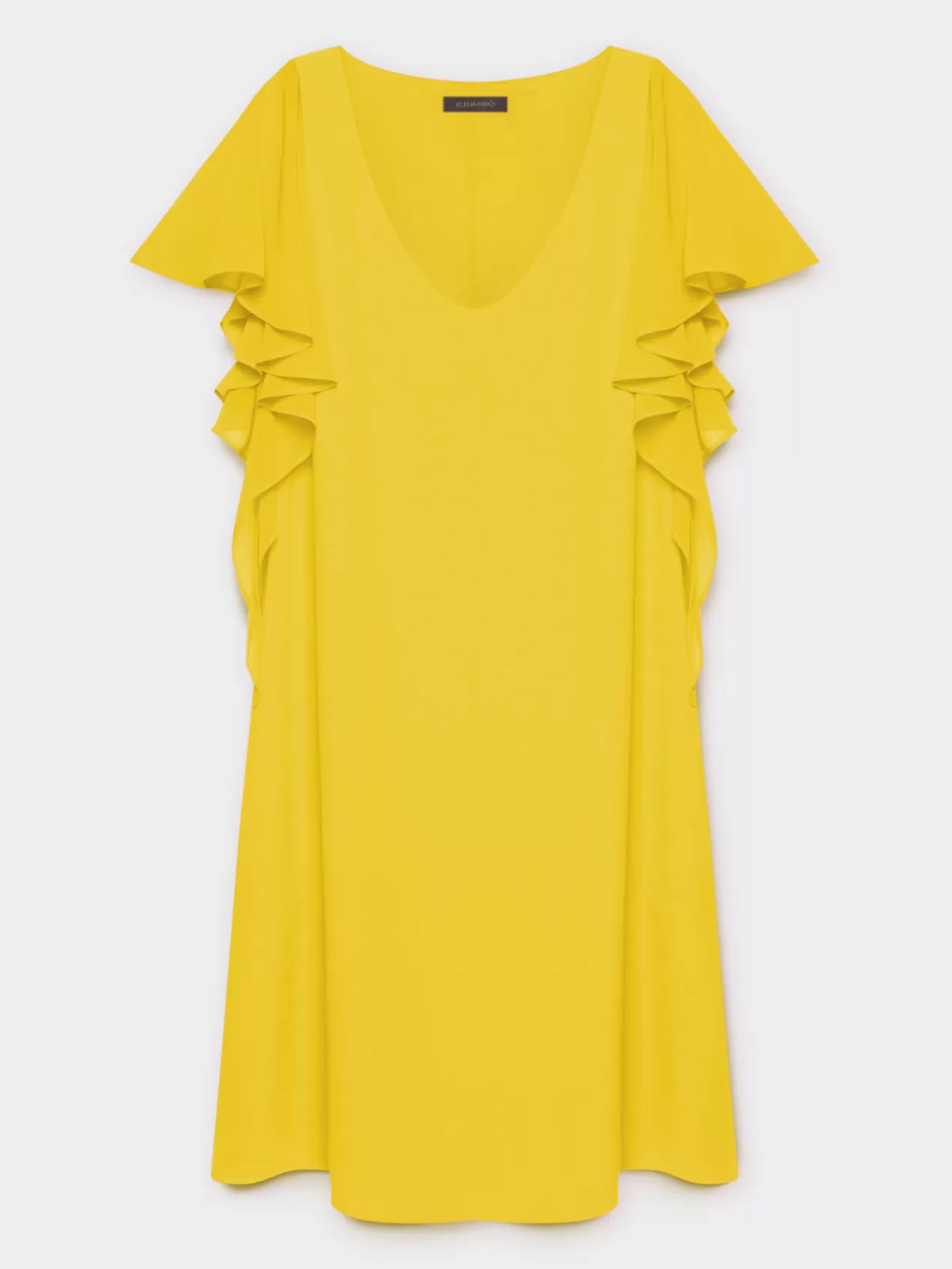 Online Elena Mirò Robe Elegante Avec Manches A Volants Jaune