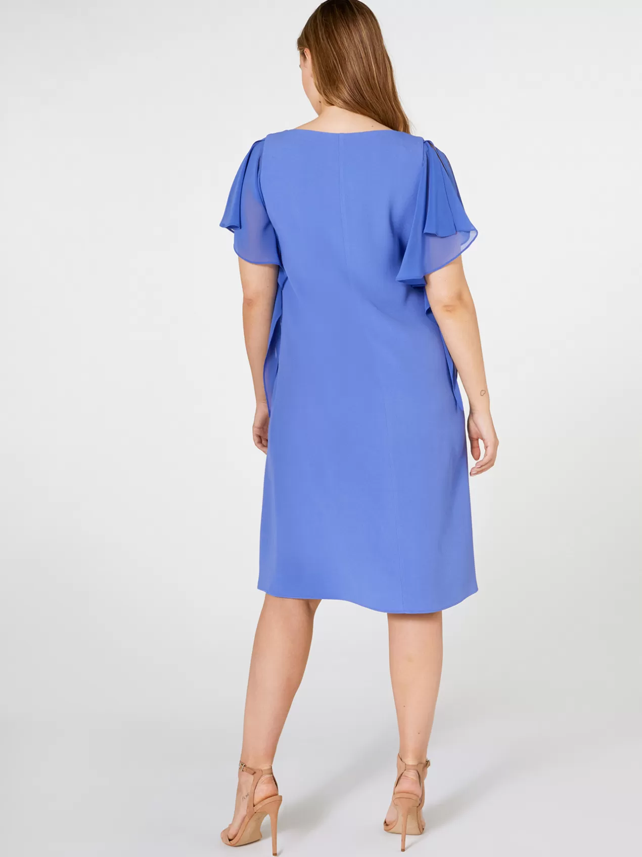 Clearance Elena Mirò Robe Elegante Avec Manches A Volants Violet