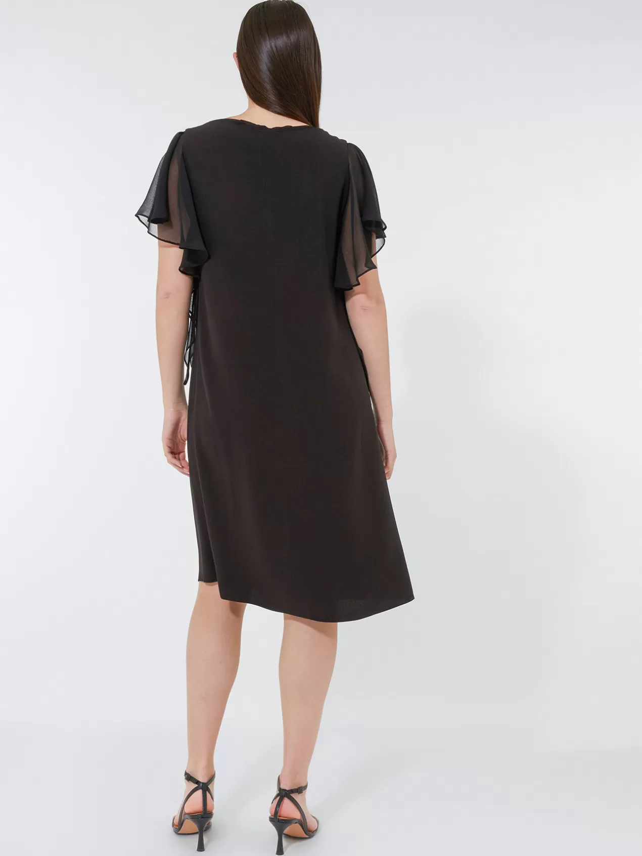 Discount Elena Mirò Robe Elegante Avec Manches A Volants Noir