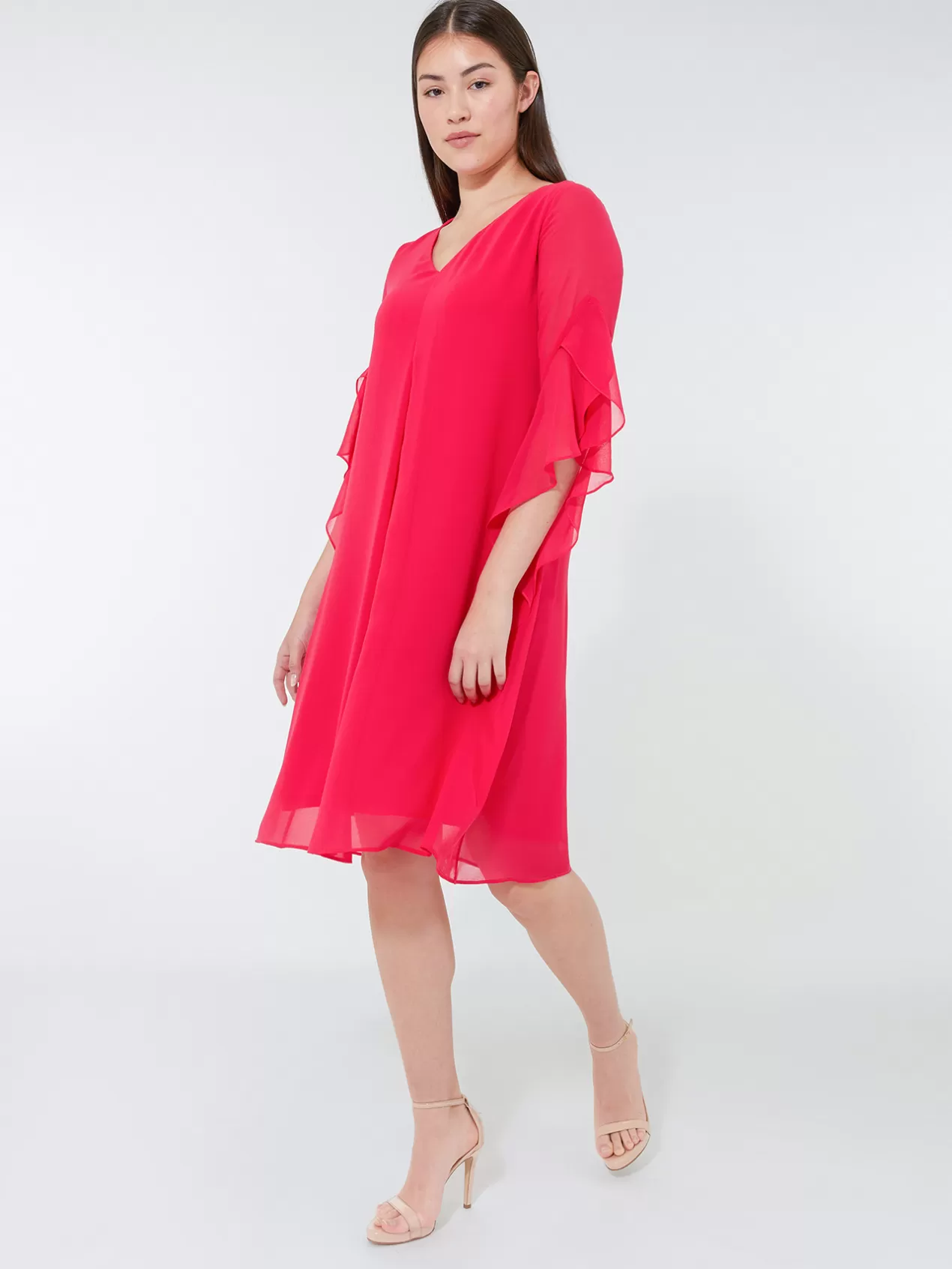 Best Sale Elena Mirò Robe Elegante Avec Manches Evasees Fuchsia