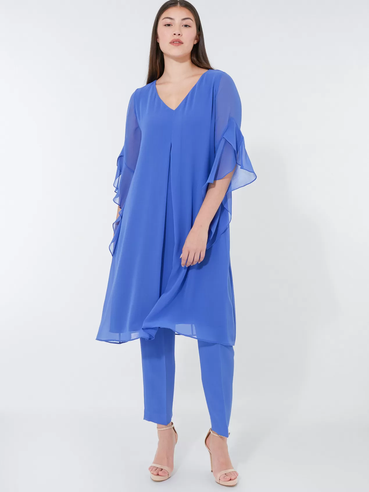 Shop Elena Mirò Robe Elegante Avec Manches Evasees Violet
