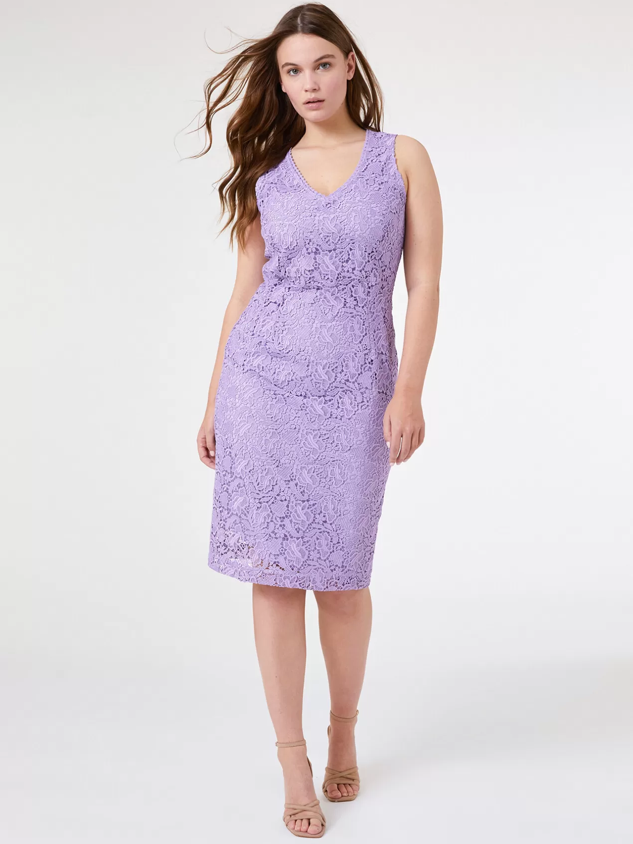 Fashion Elena Mirò Robe Elegante En Dentelle Violet