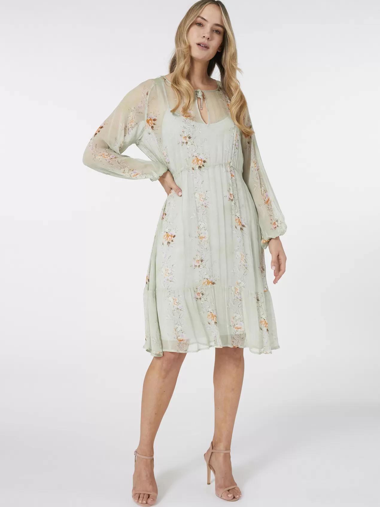 Shop Elena Mirò Robe Elegante Florale Green Water