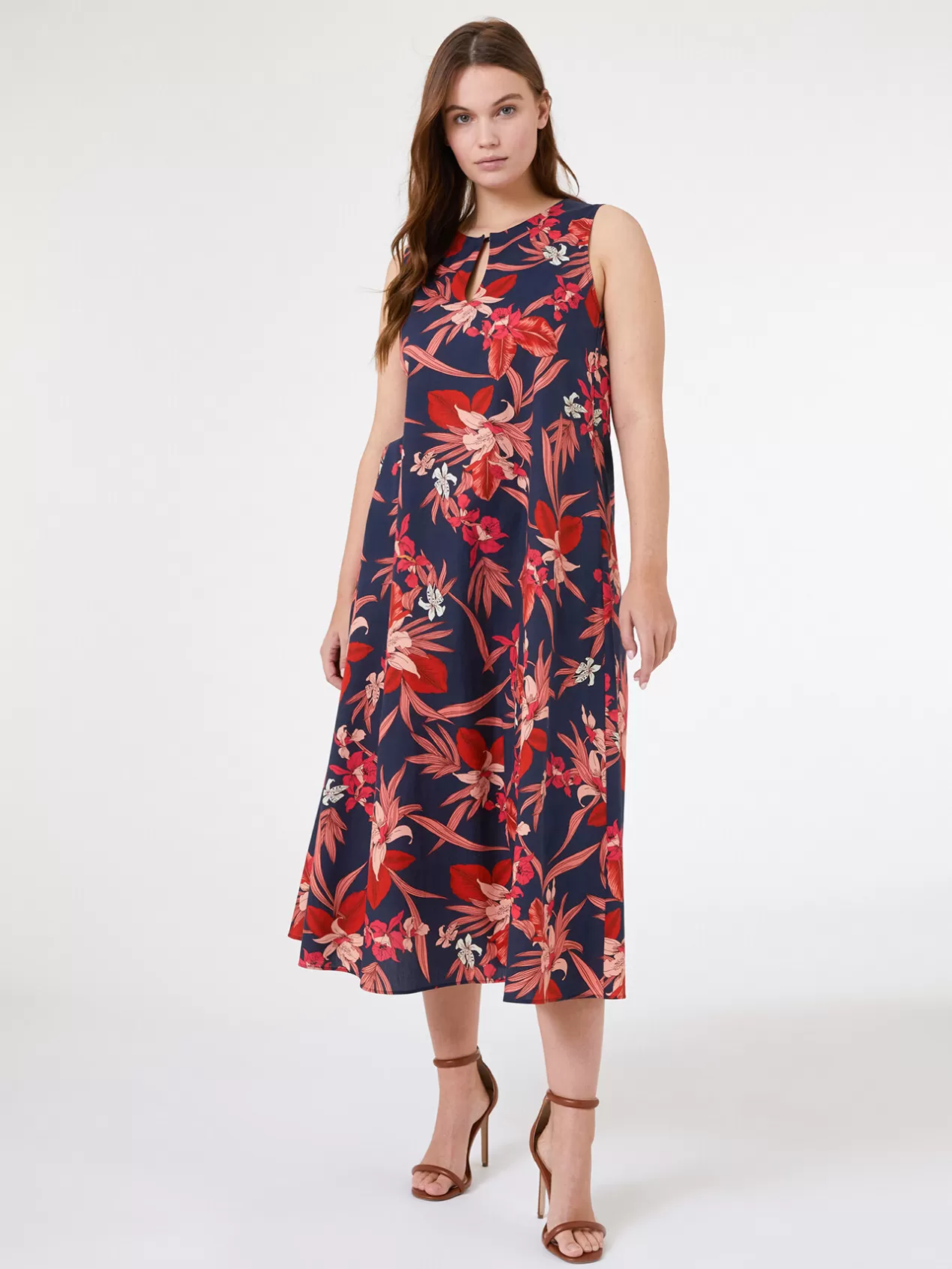 Shop Elena Mirò Robe En Coton Imprime Bleu