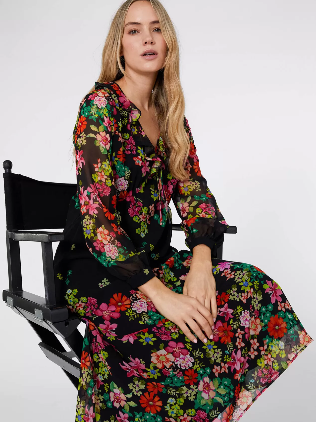 Fashion Elena Mirò Robe En Georgette Imprimee Rouge