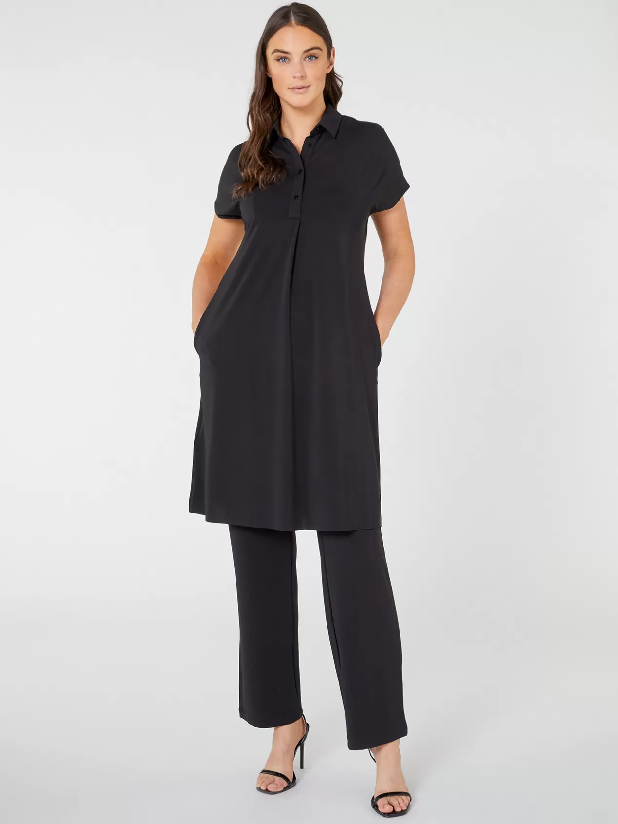 New Elena Mirò Robe En Jersey Noir