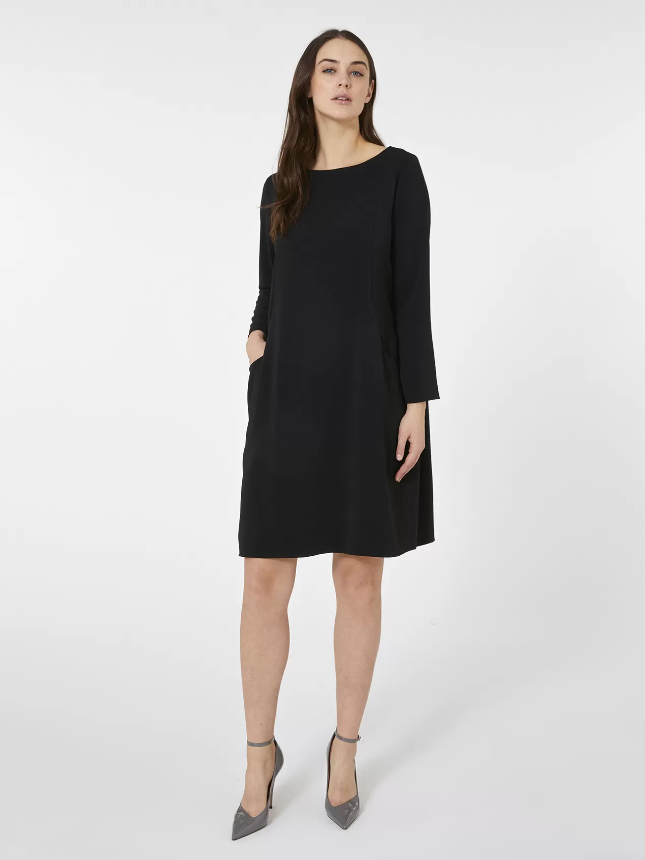 Discount Elena Mirò Robe En Tissu Fluide Noir