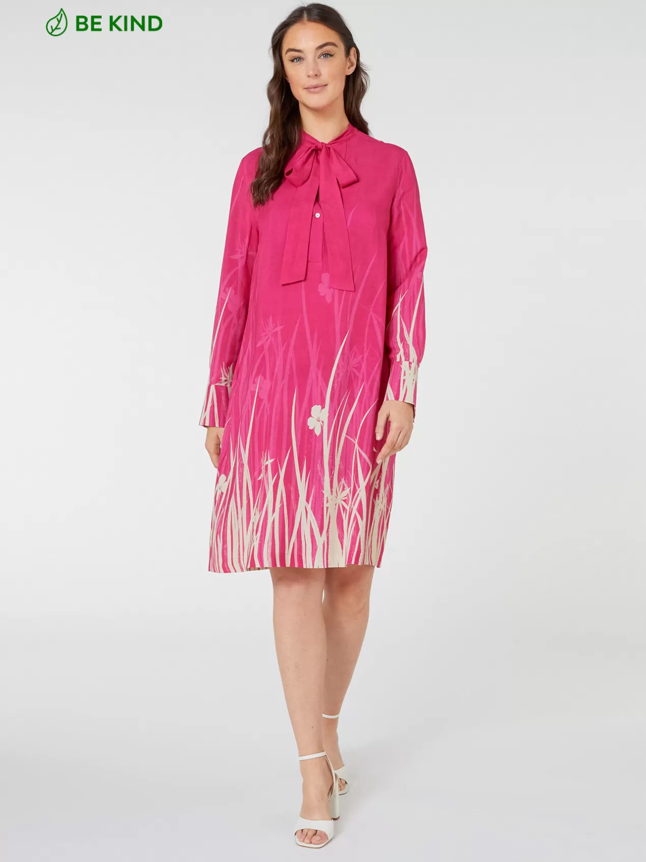 Flash Sale Elena Mirò Robe Imprimee Avec Ceinture Fuchsia