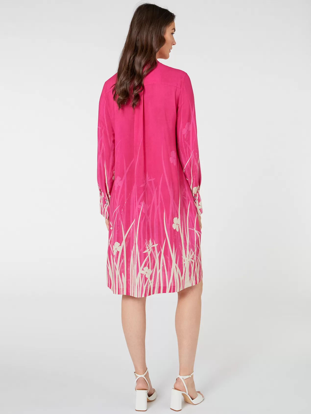 Flash Sale Elena Mirò Robe Imprimee Avec Ceinture Fuchsia