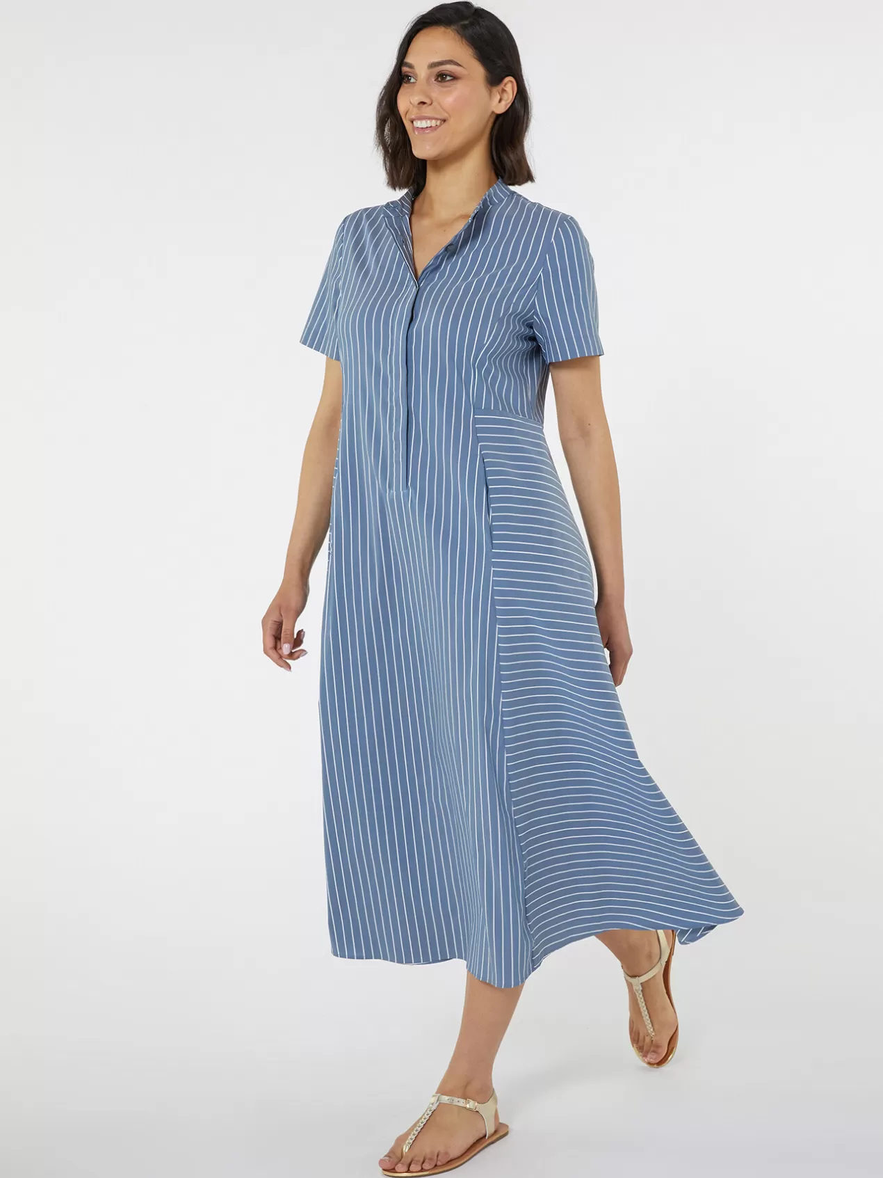 Cheap Elena Mirò Robe Longue A Rayures Light - Blue