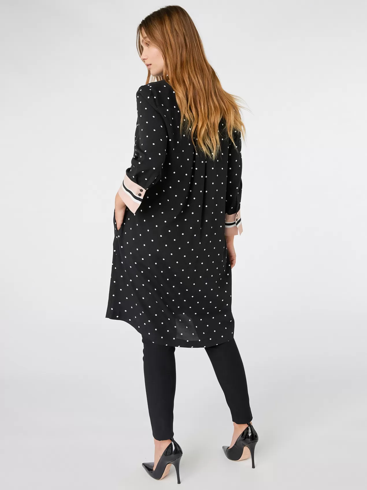 Fashion Elena Mirò Robe Mi-Longue En Viscose Imprimee Noir