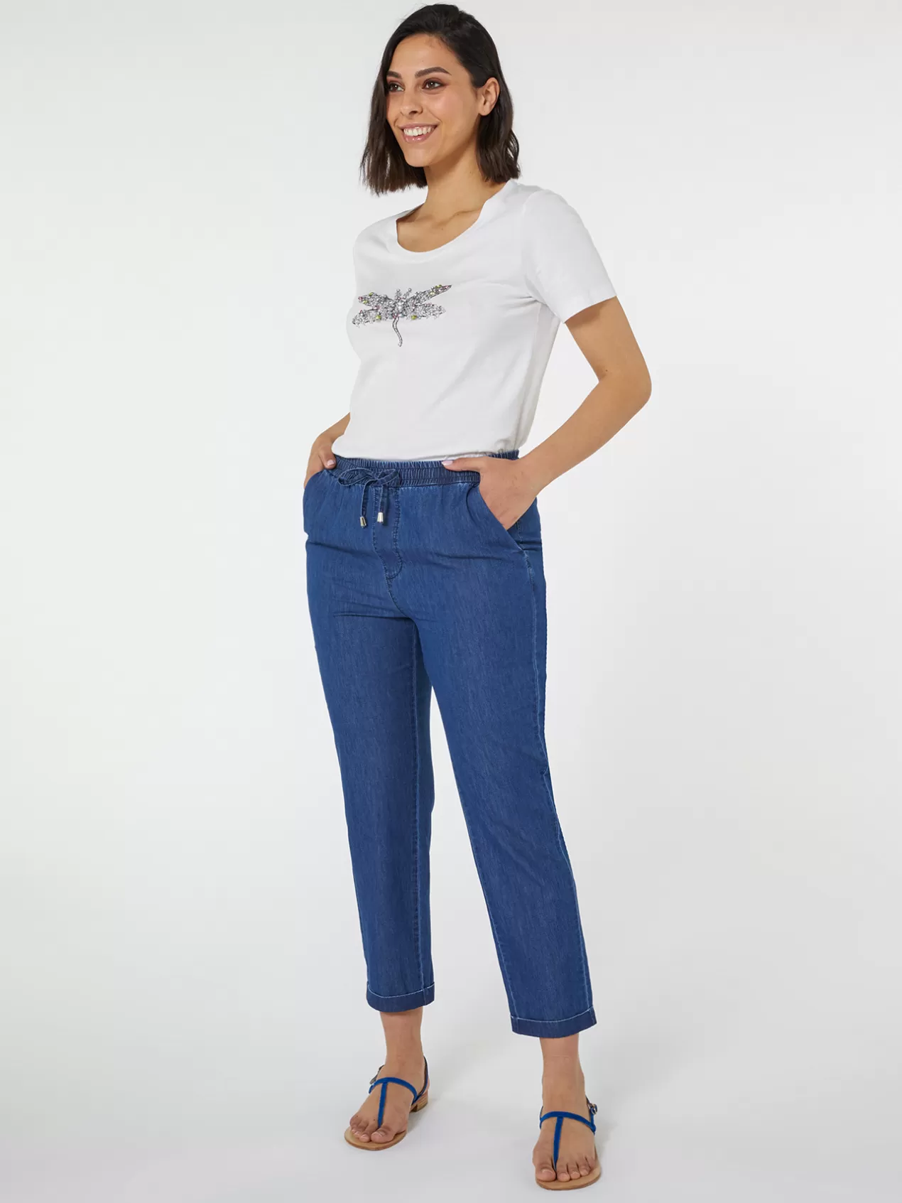 Sale Elena Mirò Sur Un Pantalon Bleu