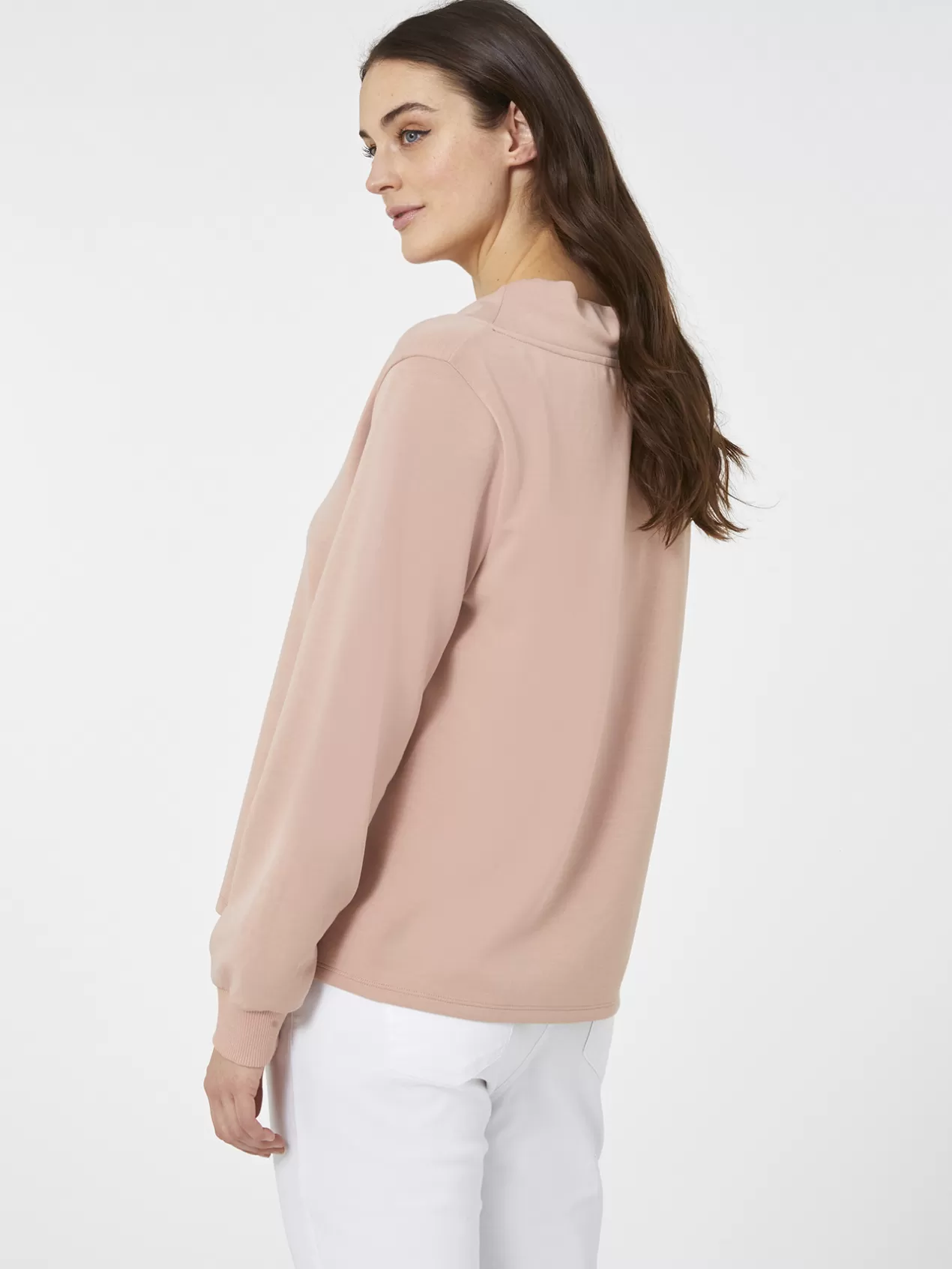 Sale Elena Mirò Sweat-Shirt Avec Bordure Et Cordon De Serrage Rose