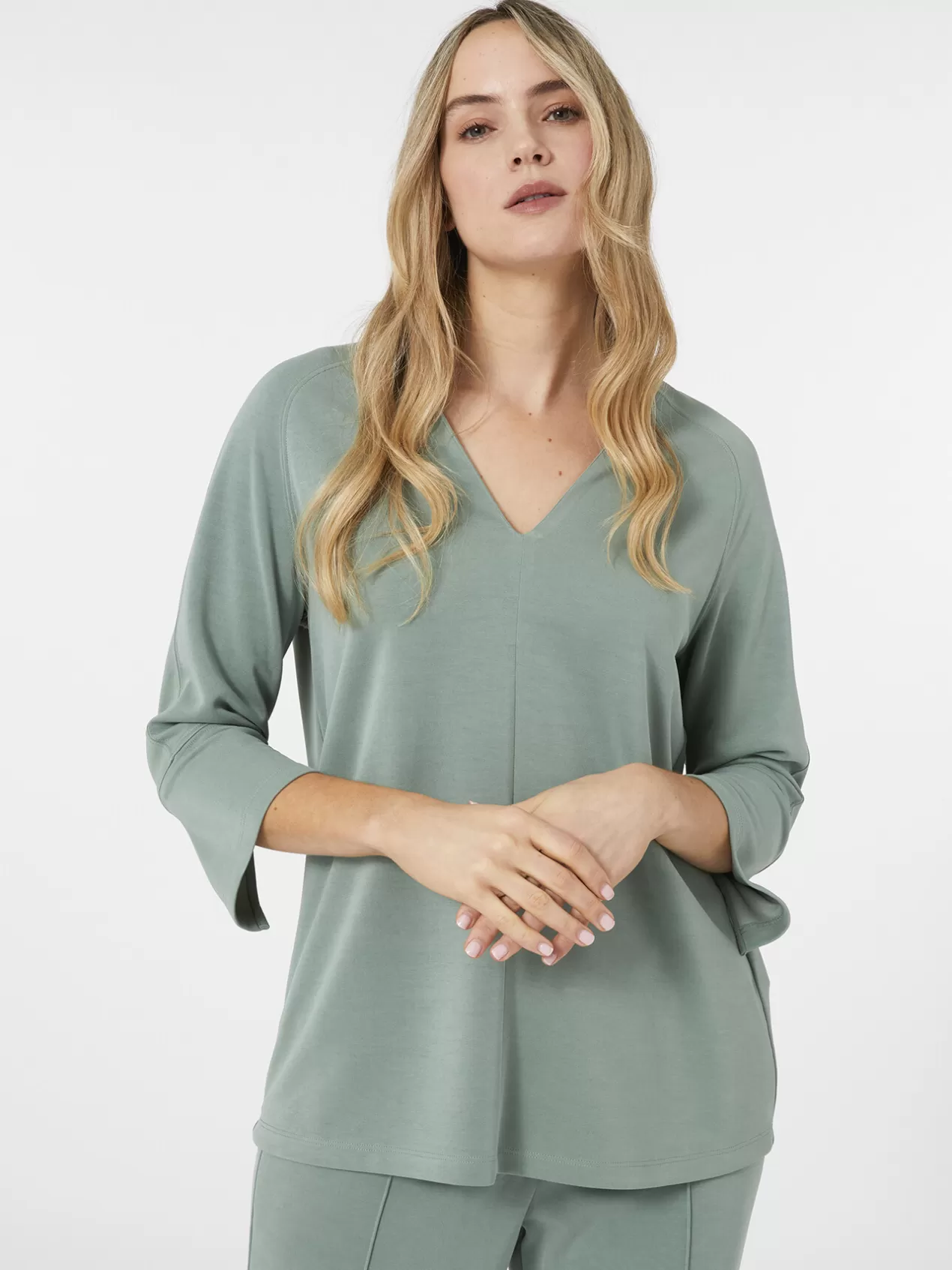 Online Elena Mirò Sweat-Shirt De Couleur Unie Green Water