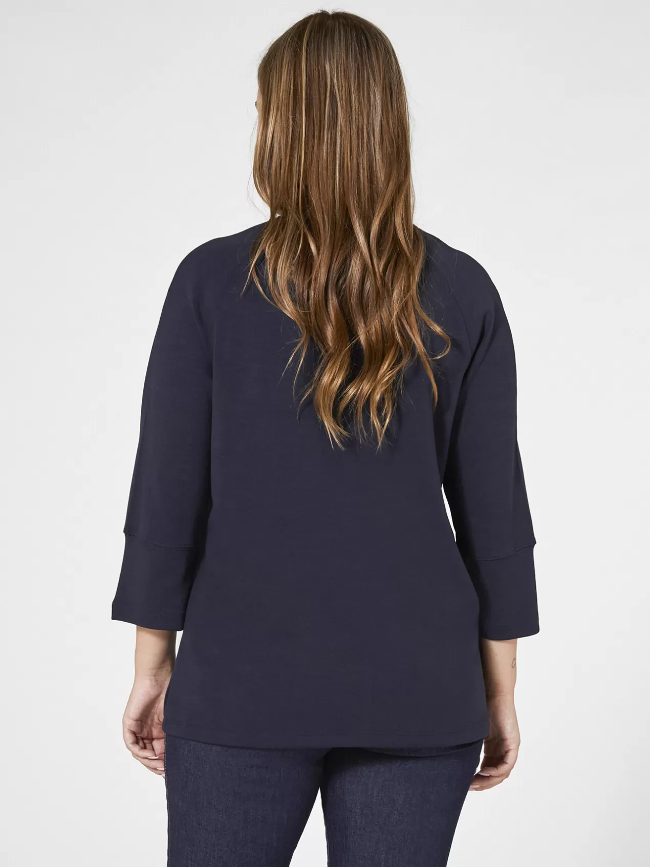 Hot Elena Mirò Sweat-Shirt De Couleur Unie Bleu