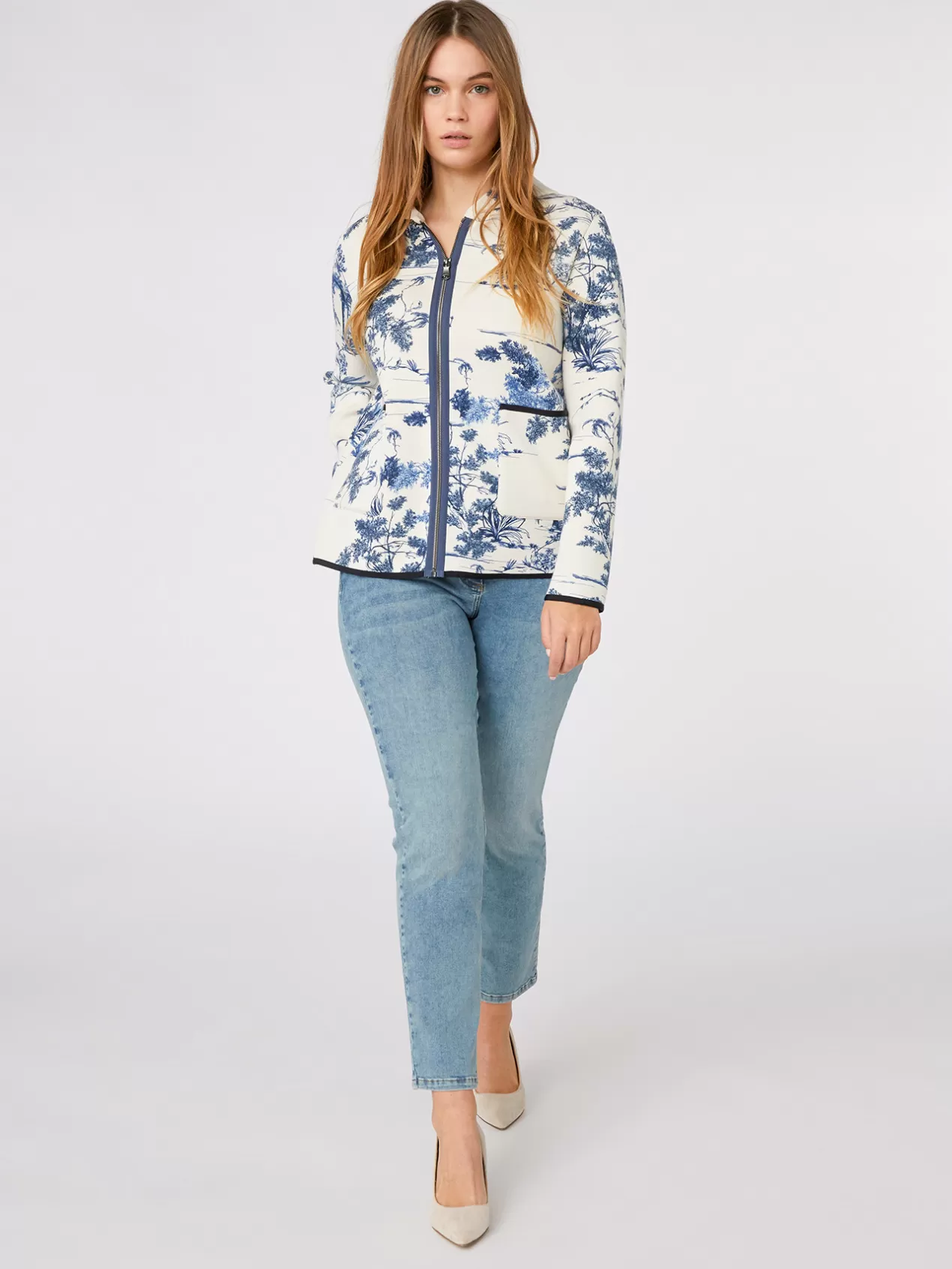 Store Elena Mirò Sweat-Shirt Imprime Bleu