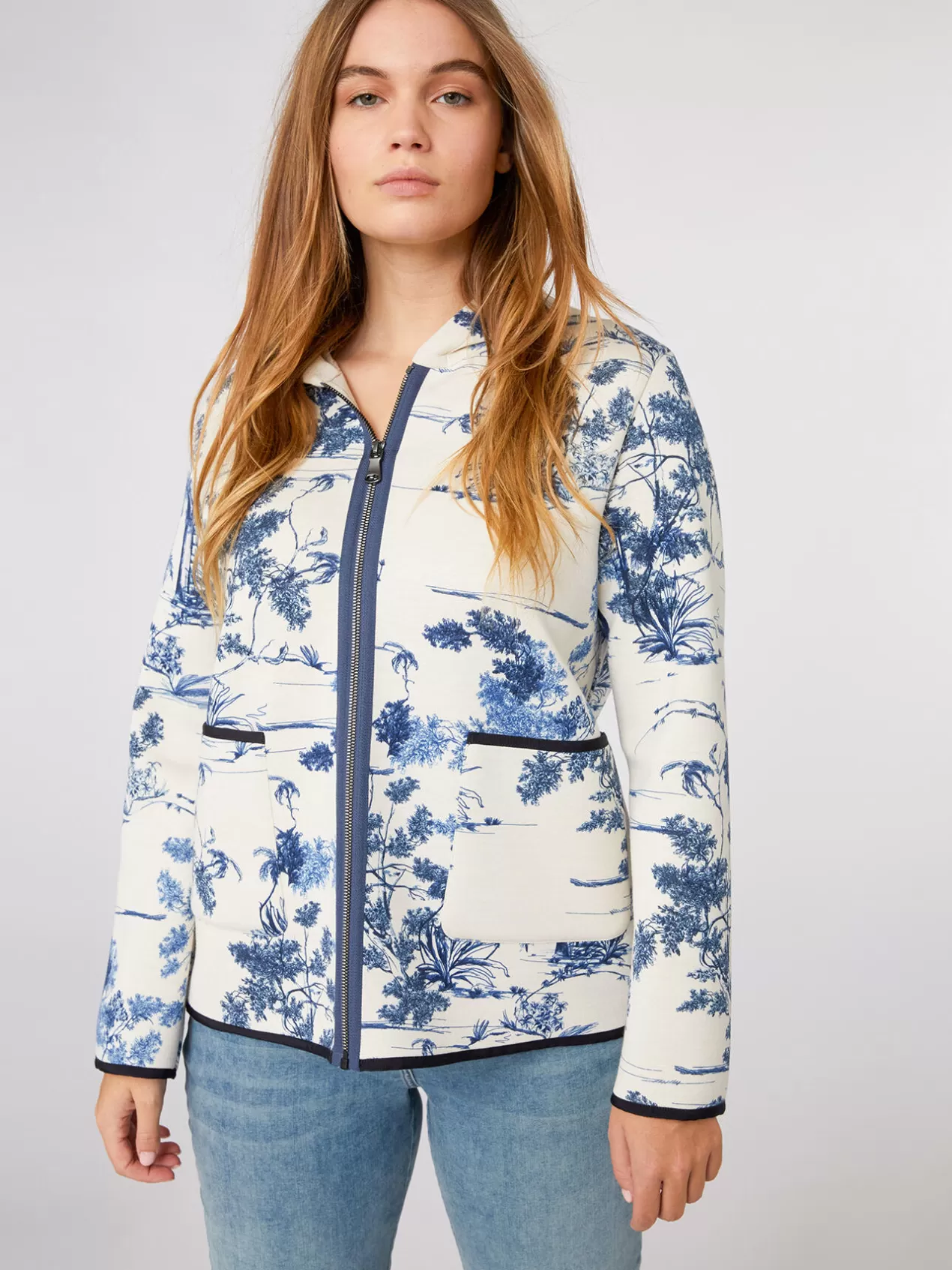 Store Elena Mirò Sweat-Shirt Imprime Bleu