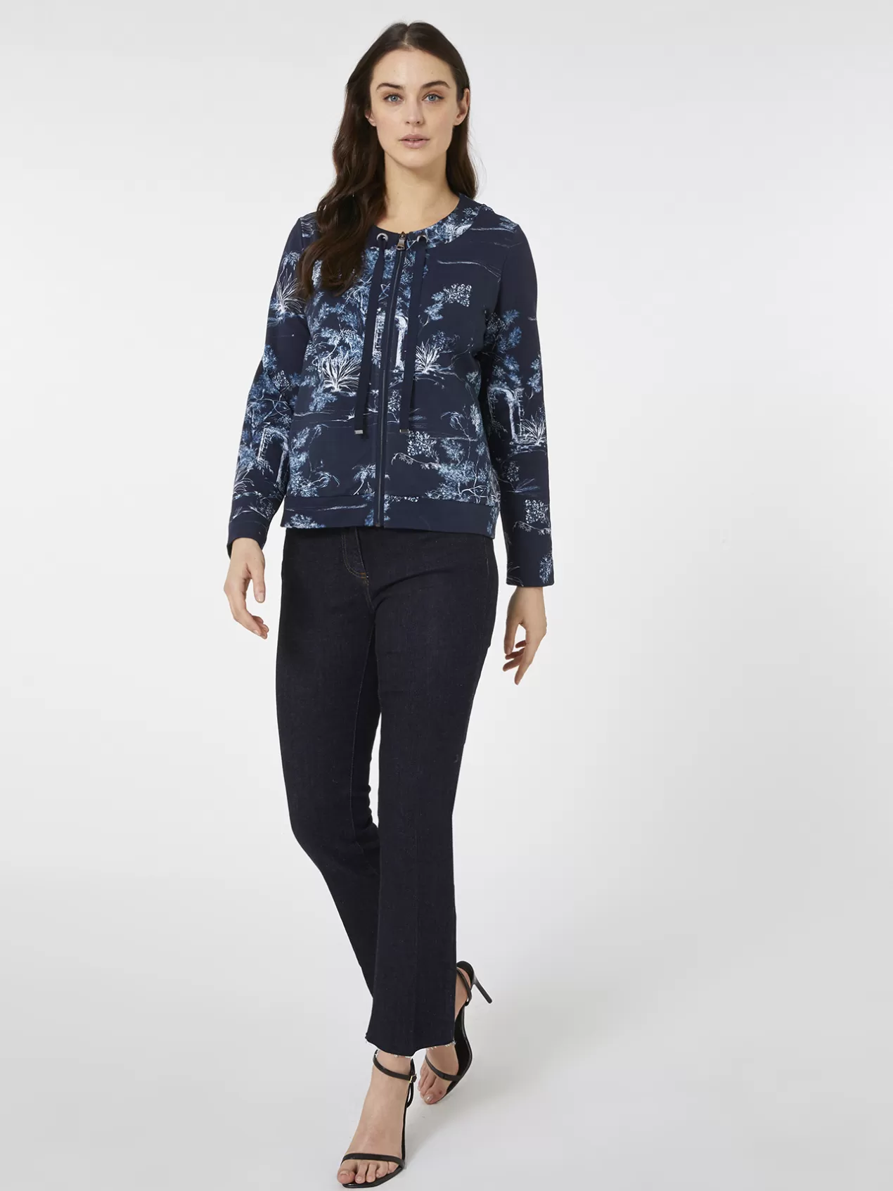Outlet Elena Mirò Sweat-Shirt Imprime Dans Les Tons s Bleu