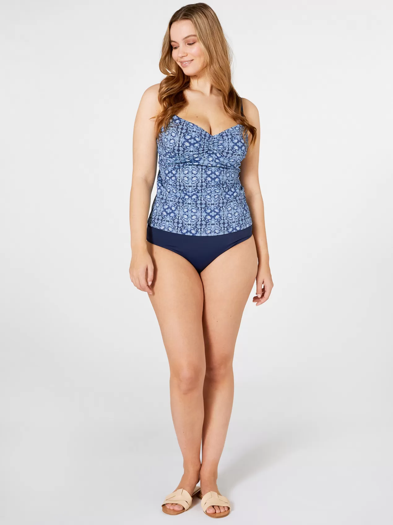 Shop Elena Mirò Tankini A Imprime Azulejos Bleu