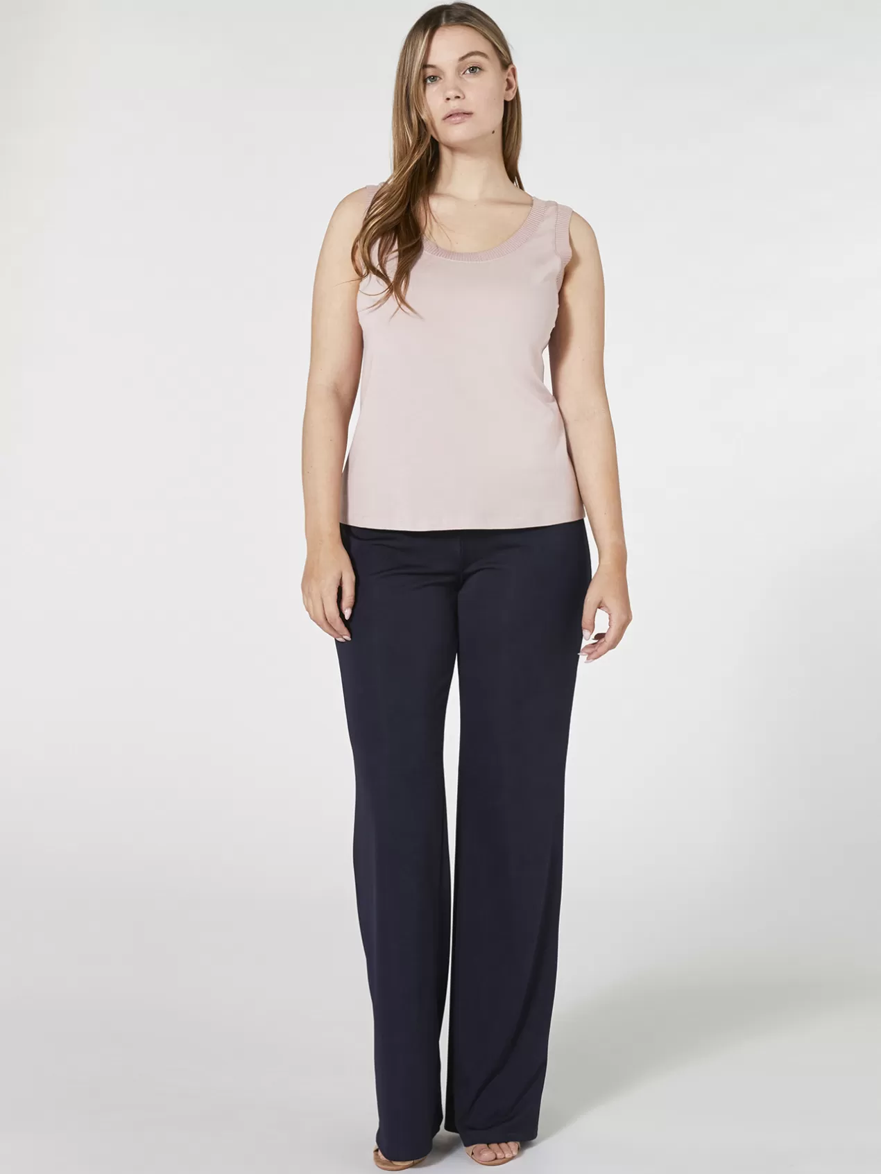 Outlet Elena Mirò Top Avec Bords En Tricot Rose