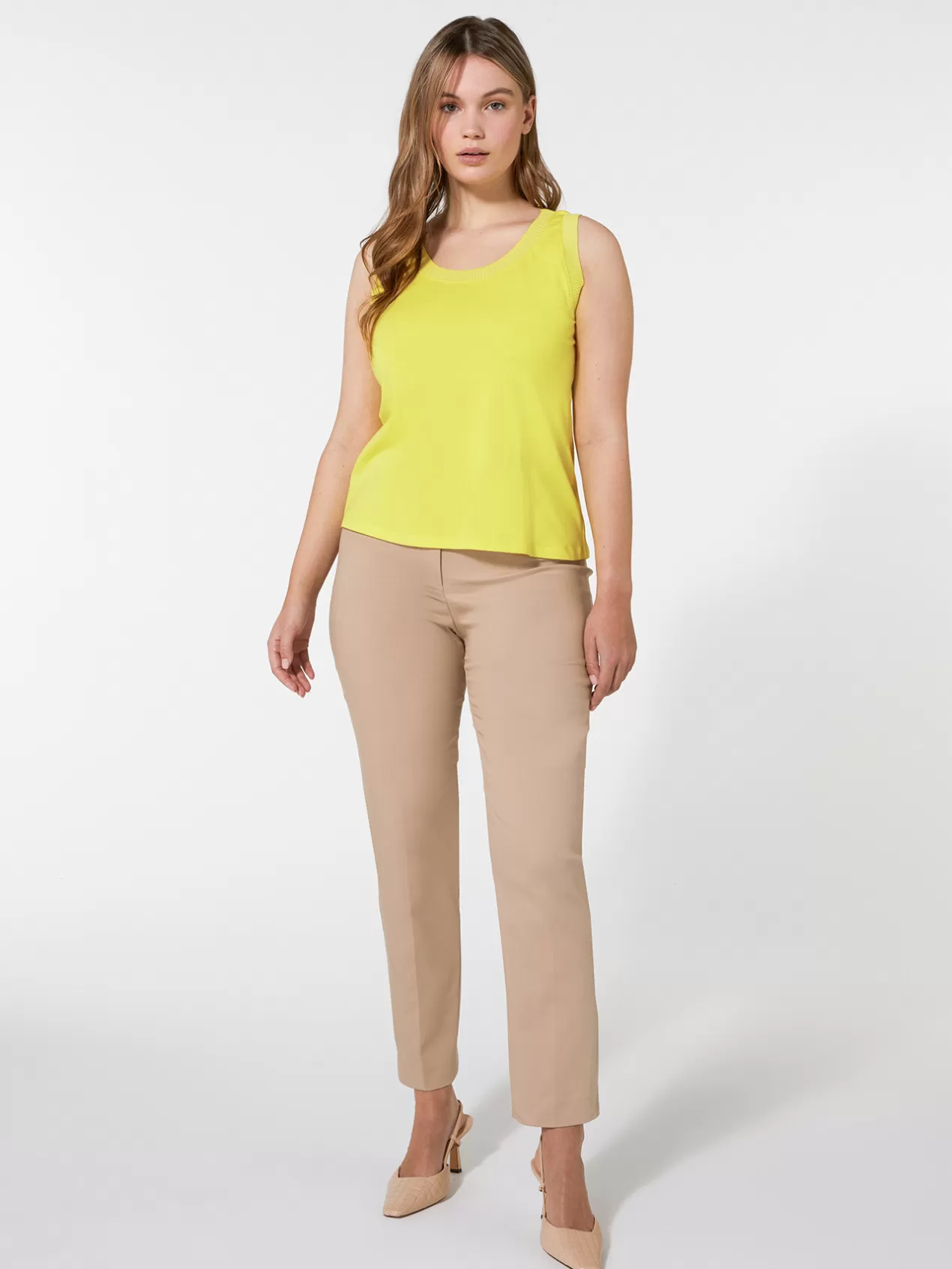 Sale Elena Mirò Top Avec Bords En Tricot Jaune