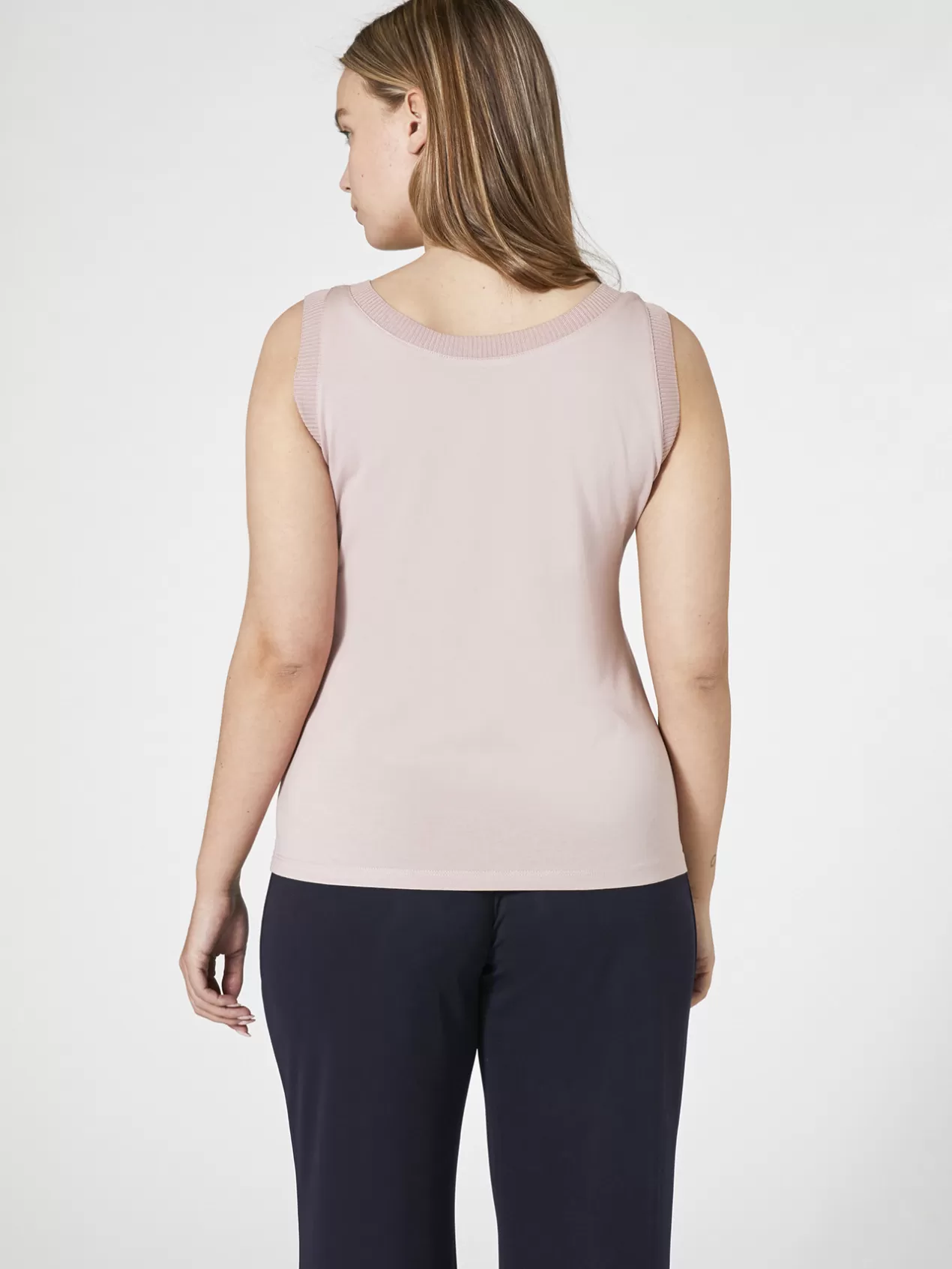 Outlet Elena Mirò Top Avec Bords En Tricot Rose