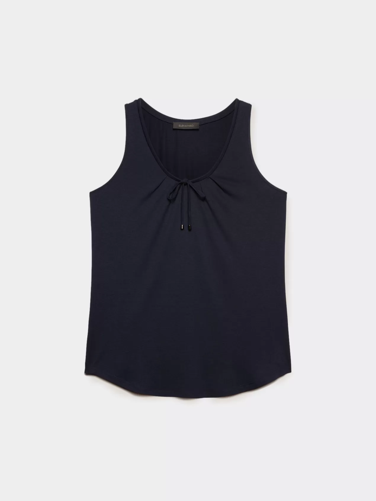 Store Elena Mirò Top Avec Plis Sur Le Devant (Tissu Ecologique) Noir