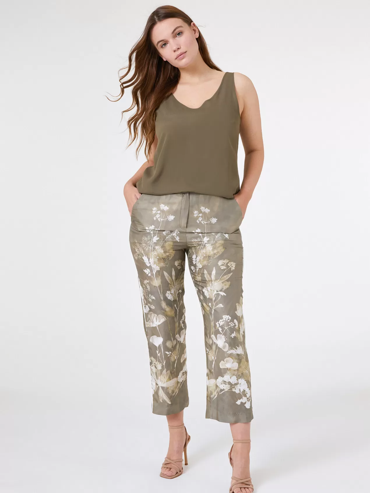 Cheap Elena Mirò Top En Crepe De Viscose Vert