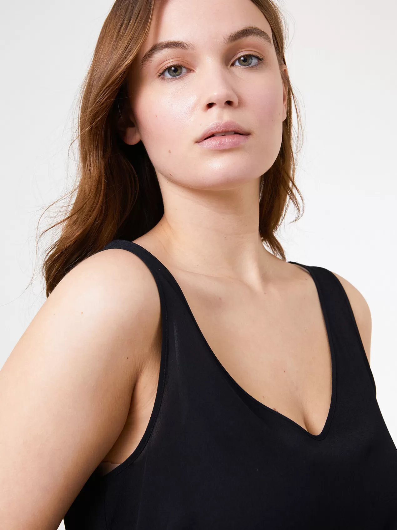 Online Elena Mirò Top En Crepe De Viscose Noir