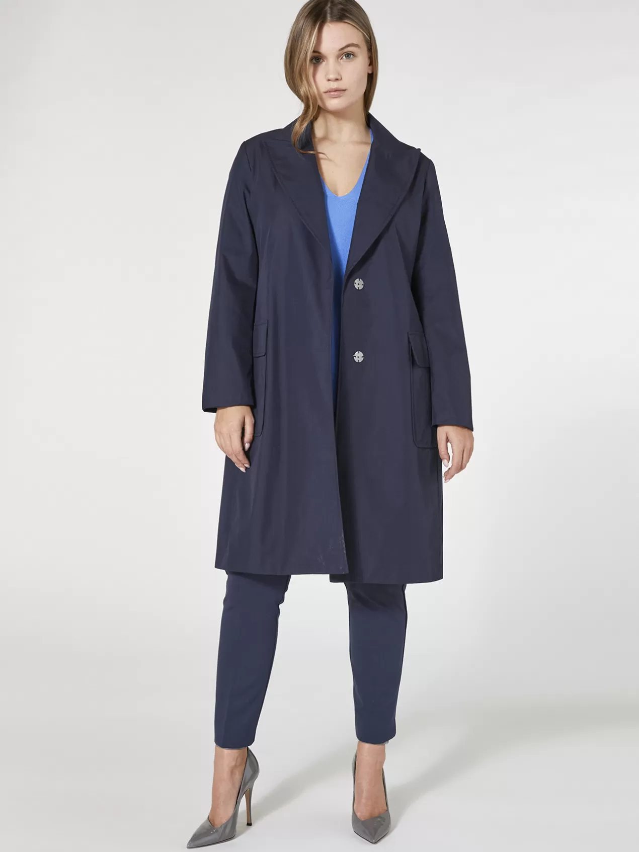 Shop Elena Mirò Trench Avec Ceinture Bleu