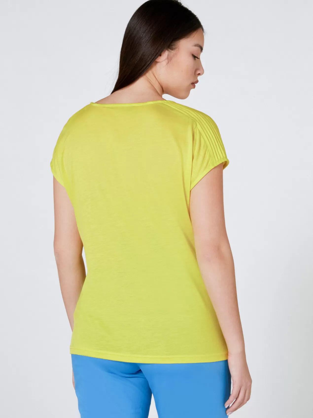 Best Elena Mirò T-Shirt A Col En V Jaune