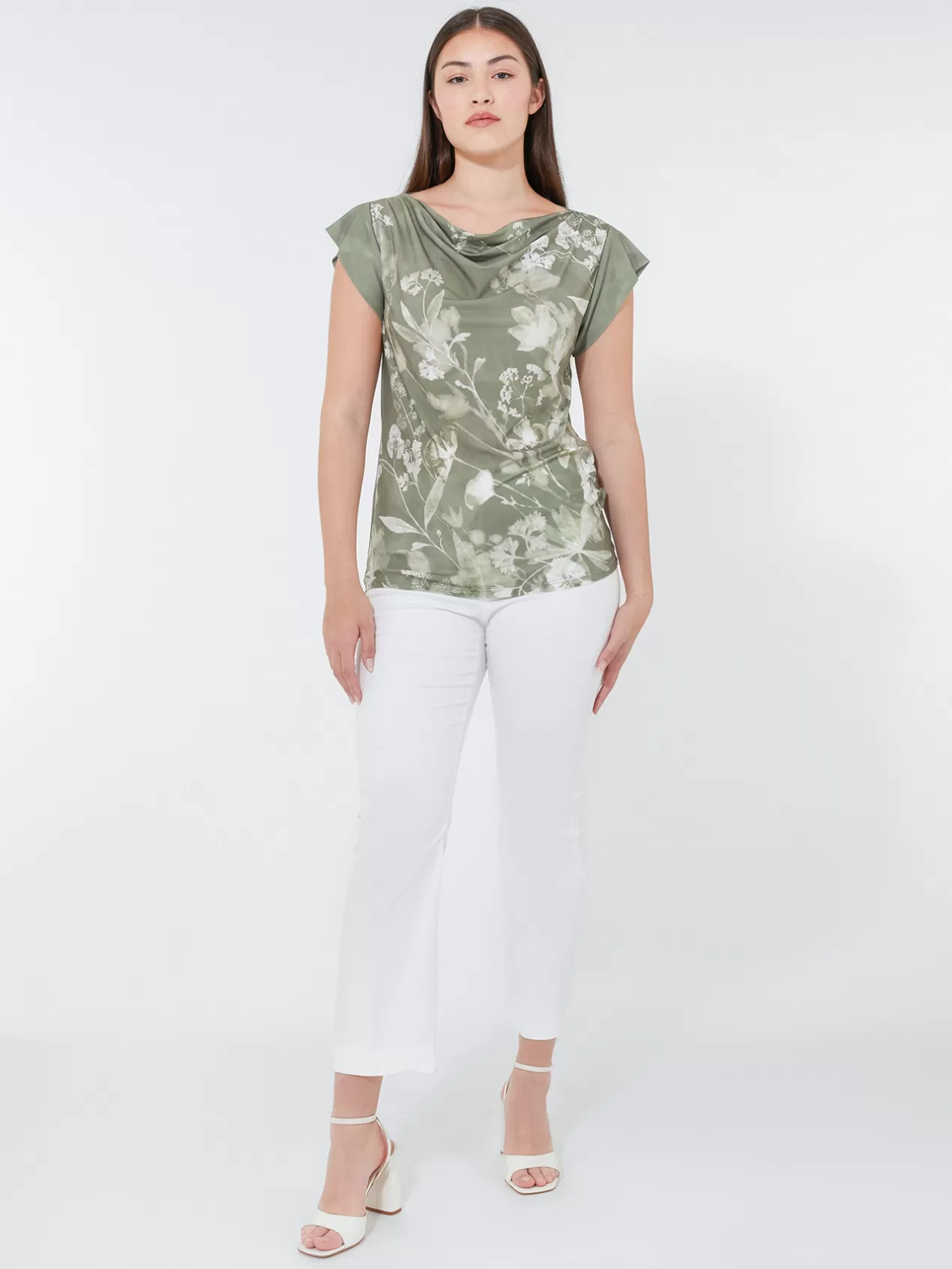 Store Elena Mirò T-Shirt A Fleurs Vert