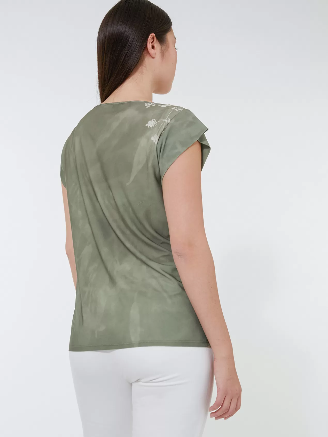 Store Elena Mirò T-Shirt A Fleurs Vert