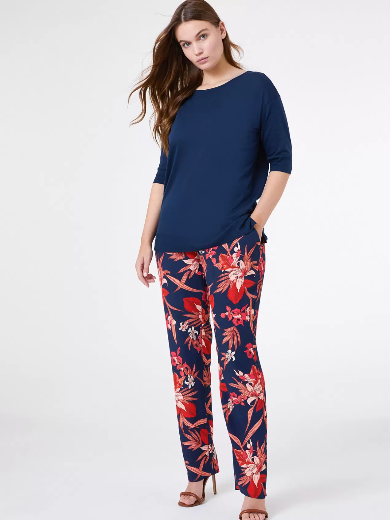 Hot Elena Mirò T-Shirt A La Coupe Boxy Bleu
