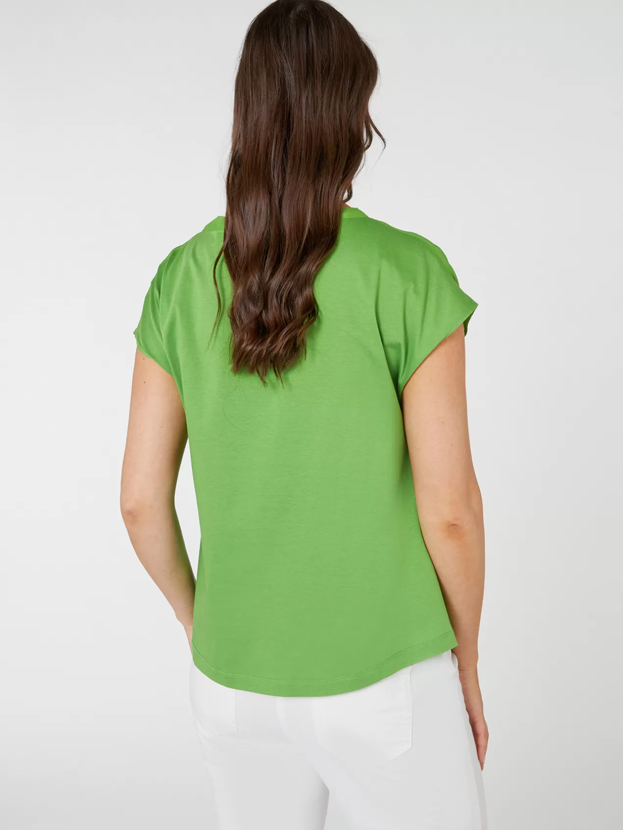 Best Elena Mirò T-Shirt A Volants Devant Vert