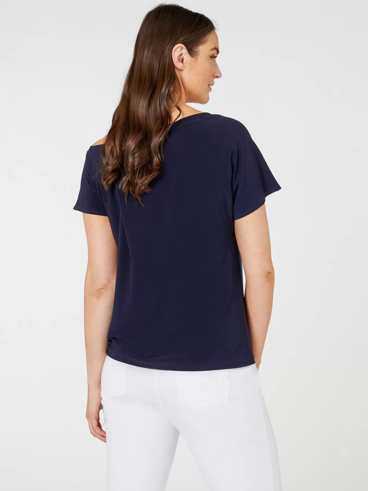 Best Sale Elena Mirò T-Shirt Avec Bretelle Asymetrique Bleu