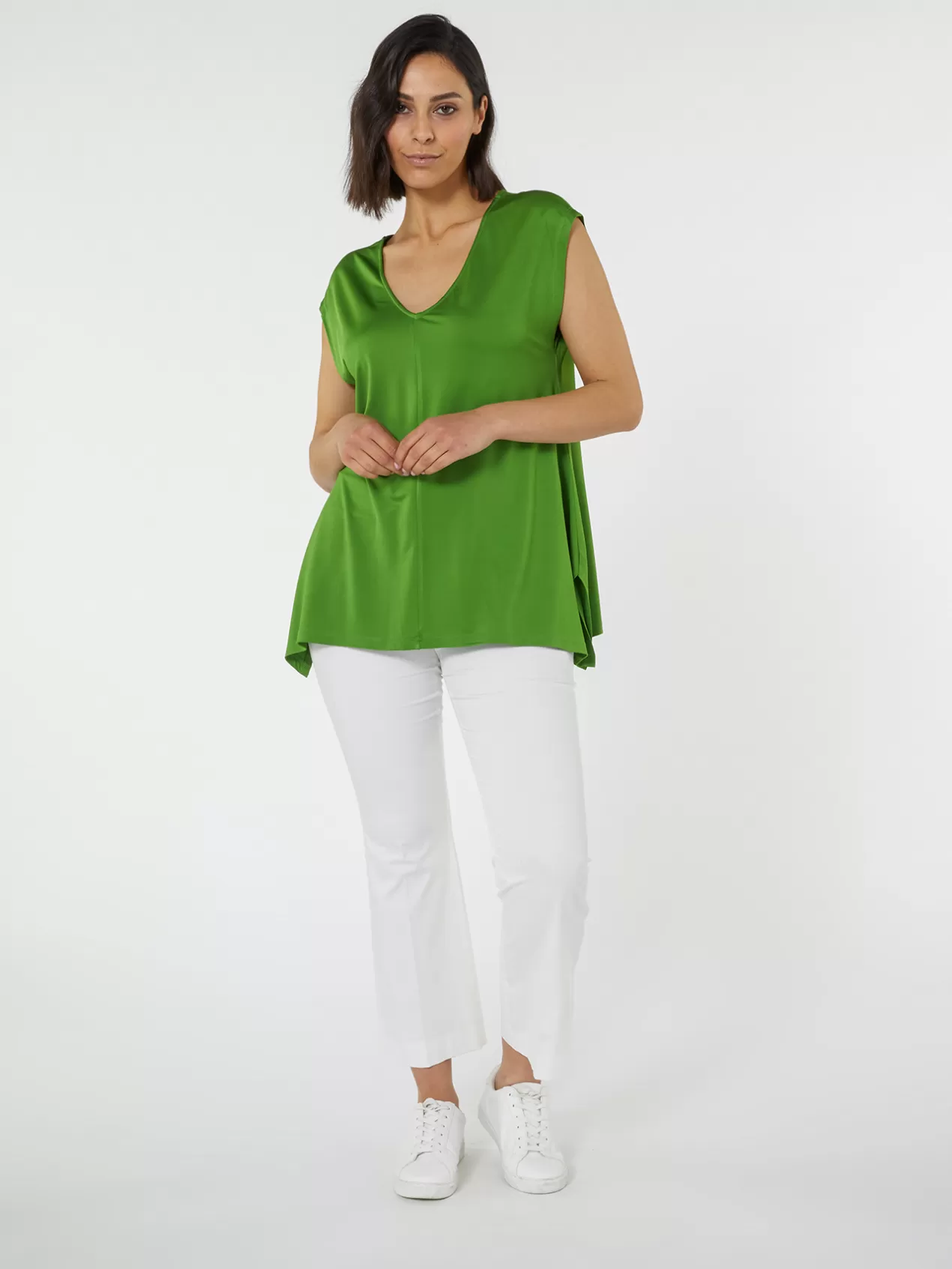 Cheap Elena Mirò T-Shirt Avec Col En V Vert