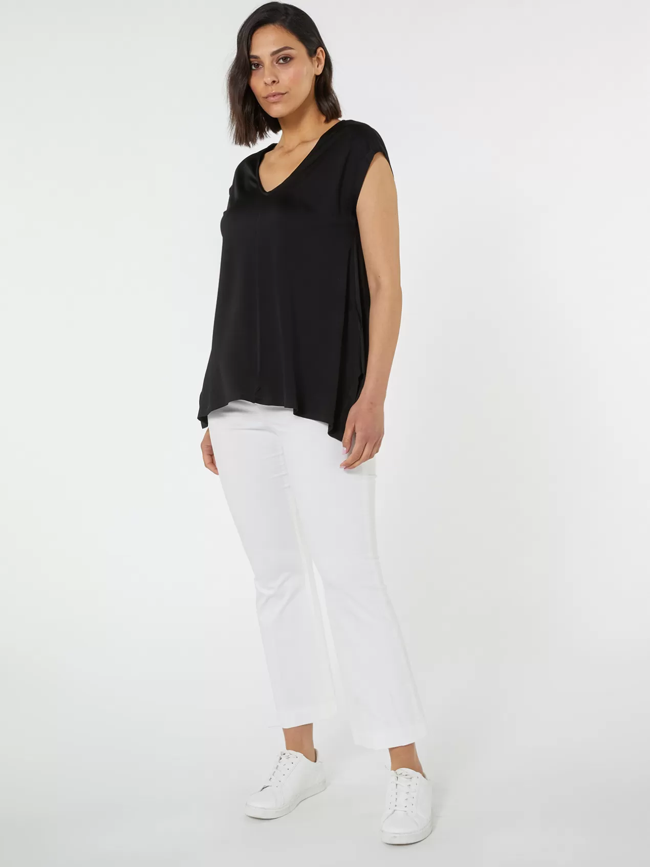 Hot Elena Mirò T-Shirt Avec Col En V Noir