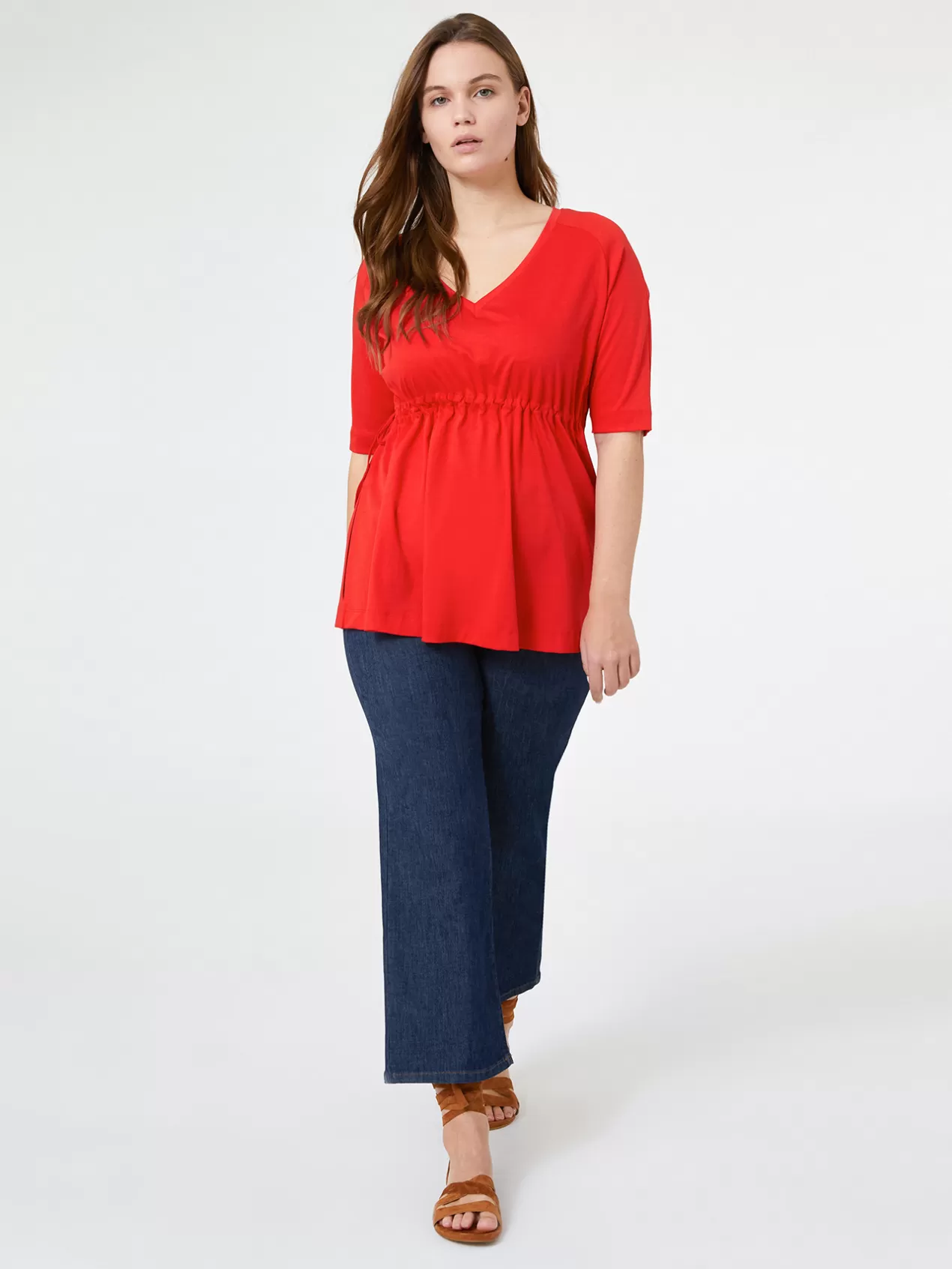 Cheap Elena Mirò T-Shirt Avec Cordon De Serrage Rouge