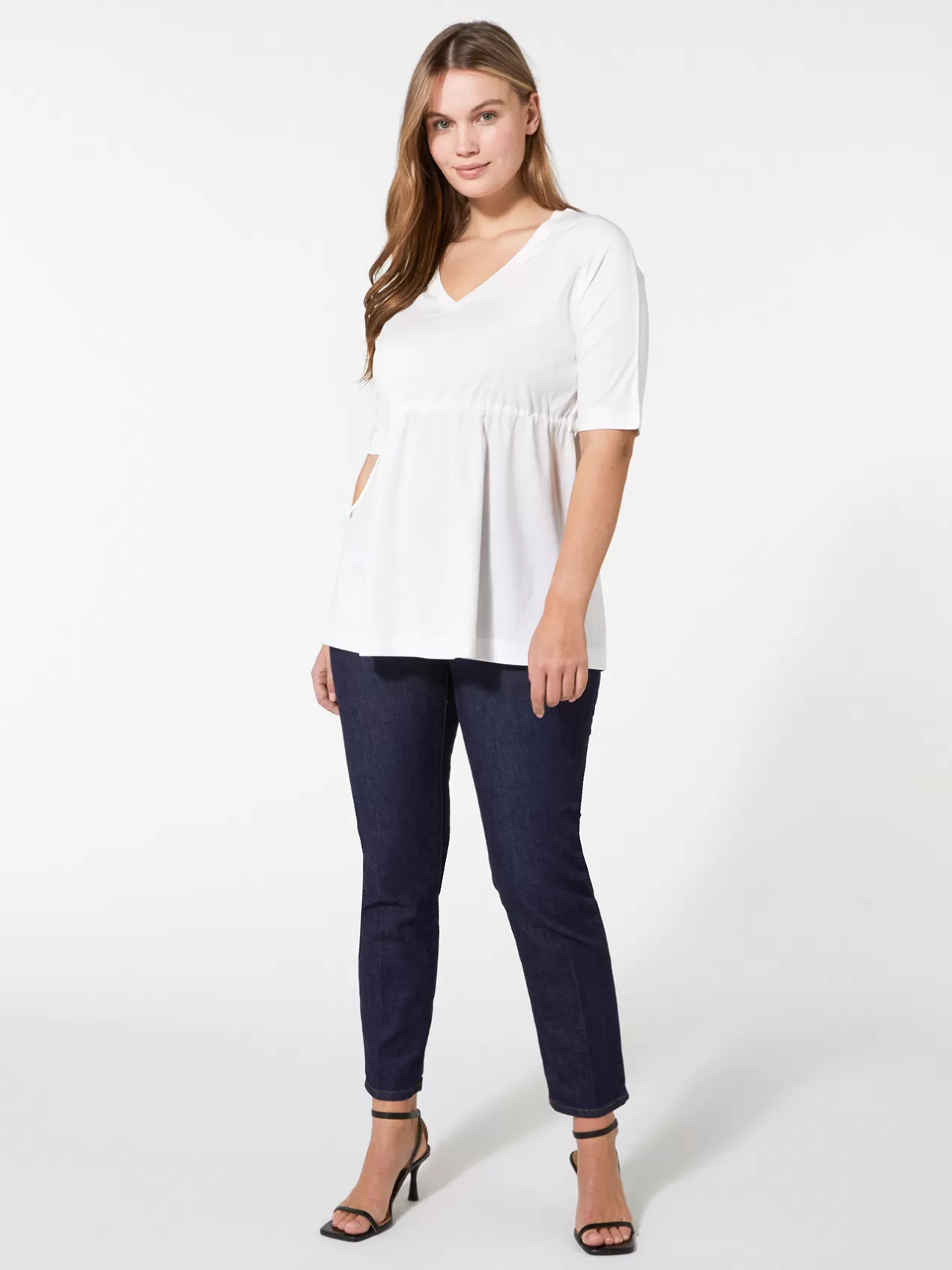 Fashion Elena Mirò T-Shirt Avec Cordon De Serrage Blanc