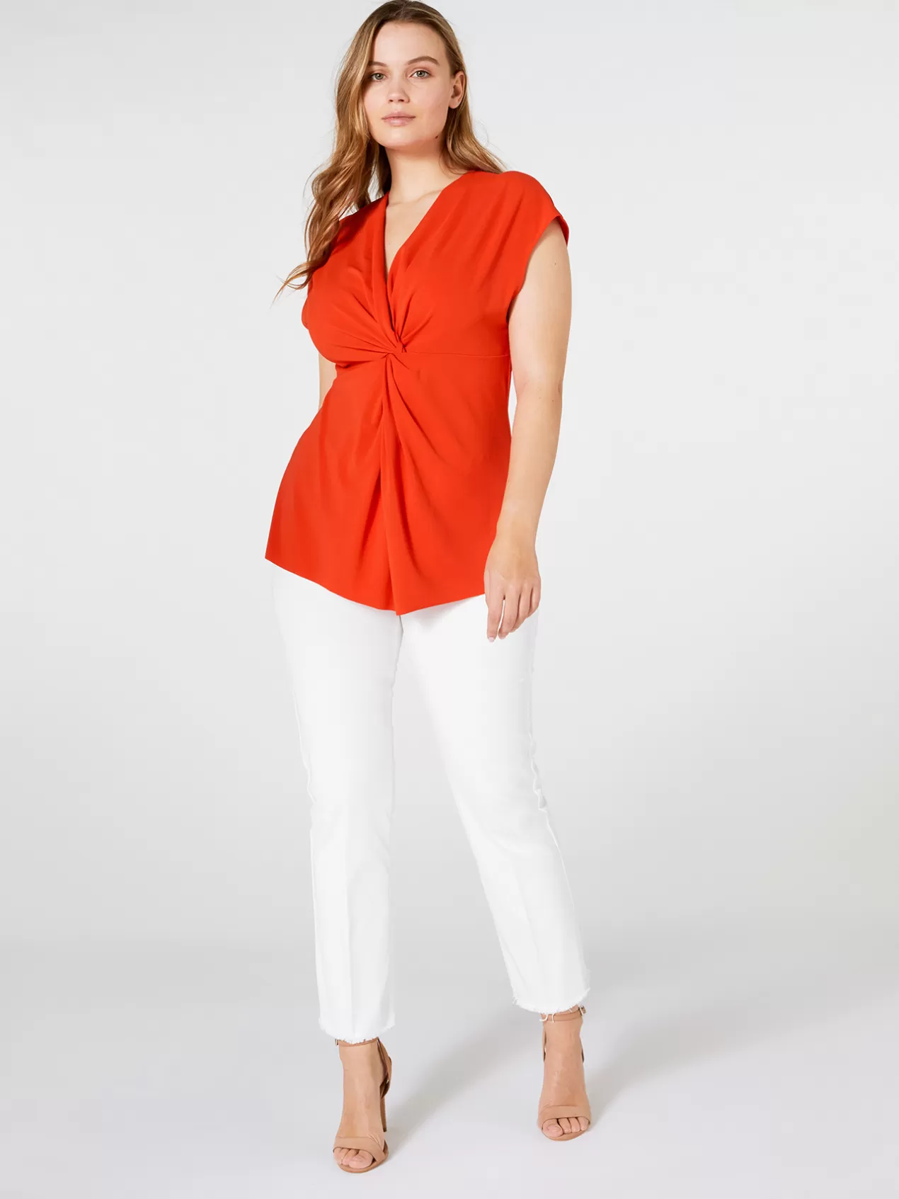 Online Elena Mirò T-Shirt Avec Drapes Rouge