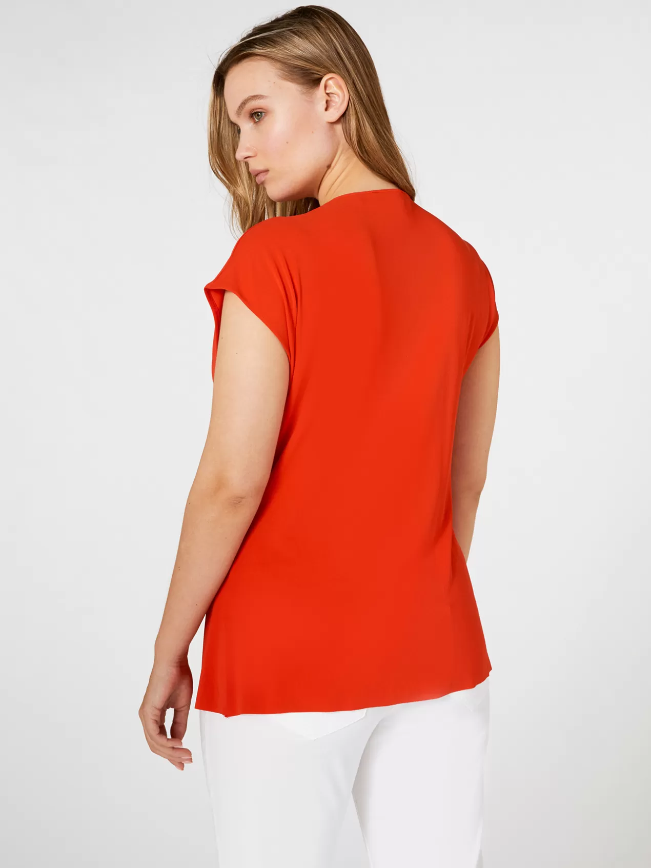 Online Elena Mirò T-Shirt Avec Drapes Rouge