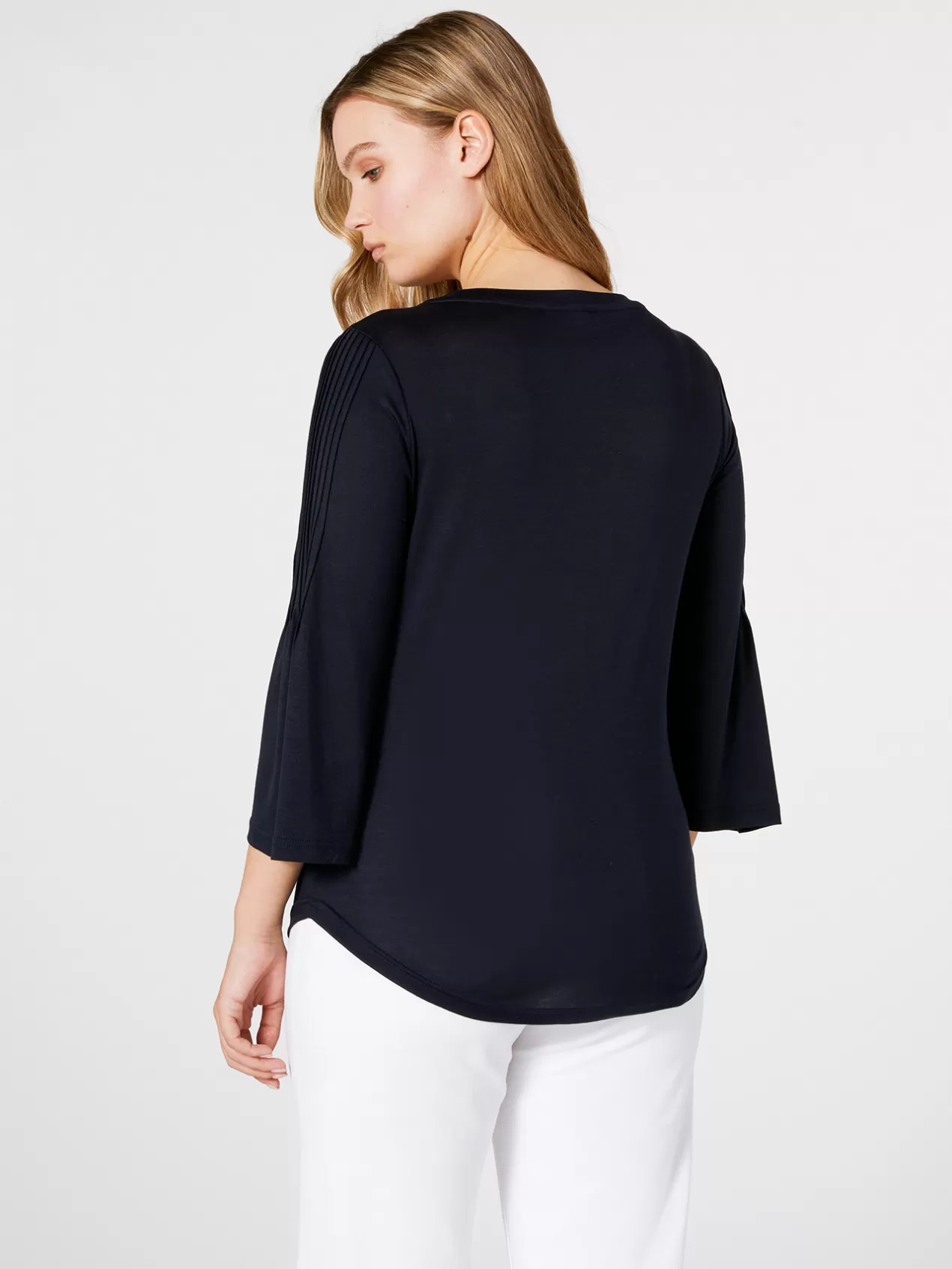 Best Elena Mirò T-Shirt Avec Plis Sur Les Manches Bleu