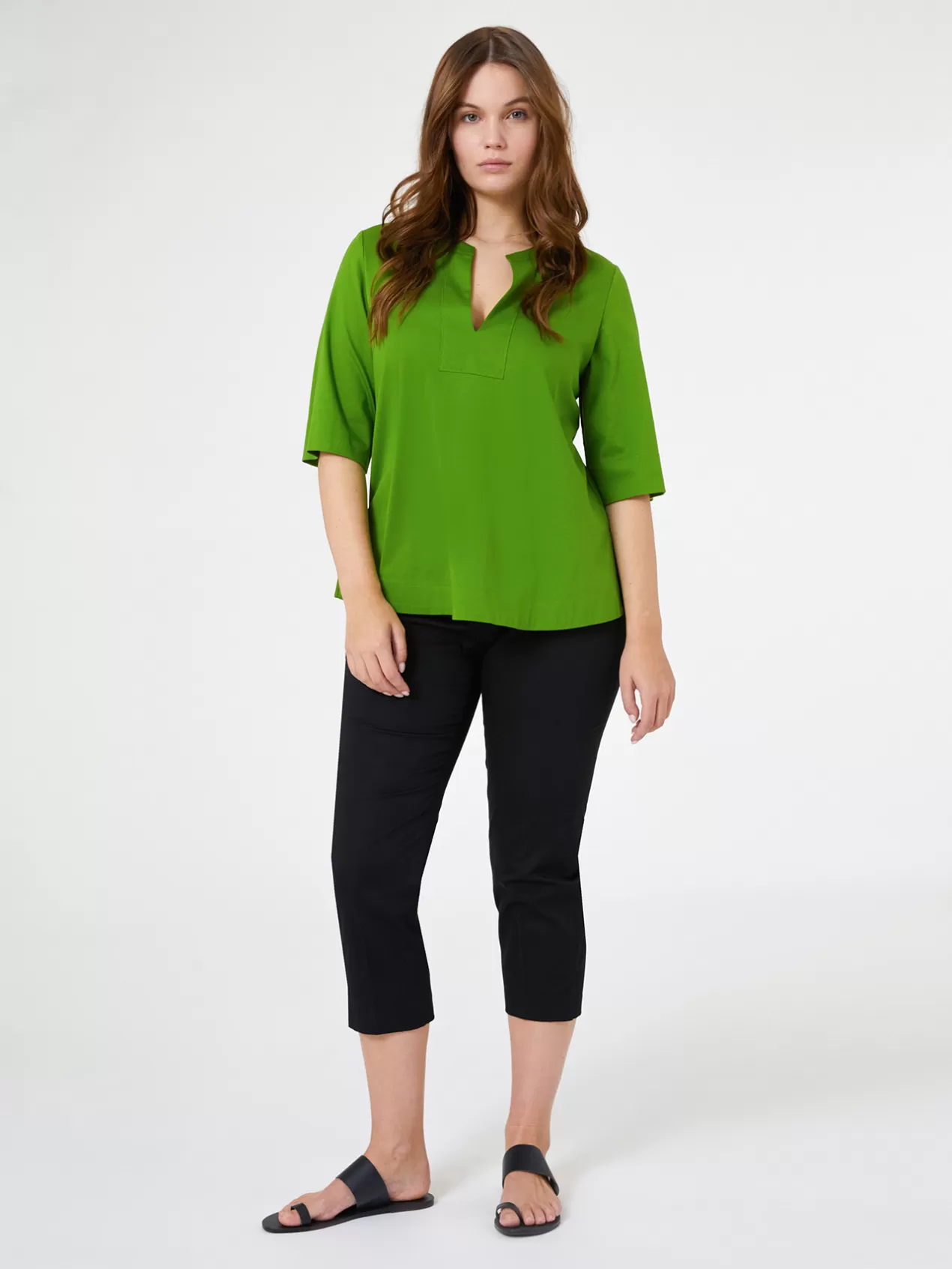 New Elena Mirò T-Shirt Coupe Trapeze En Jersey Vert