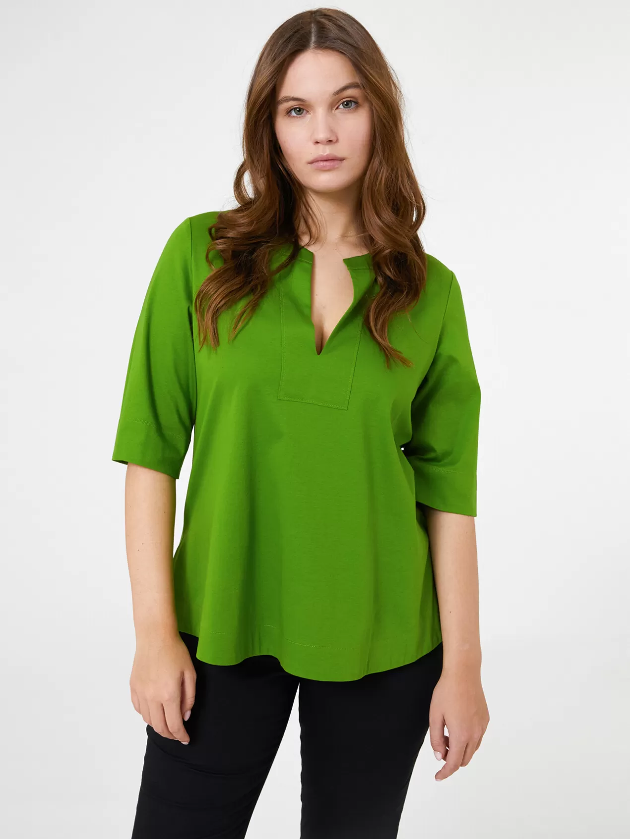 New Elena Mirò T-Shirt Coupe Trapeze En Jersey Vert