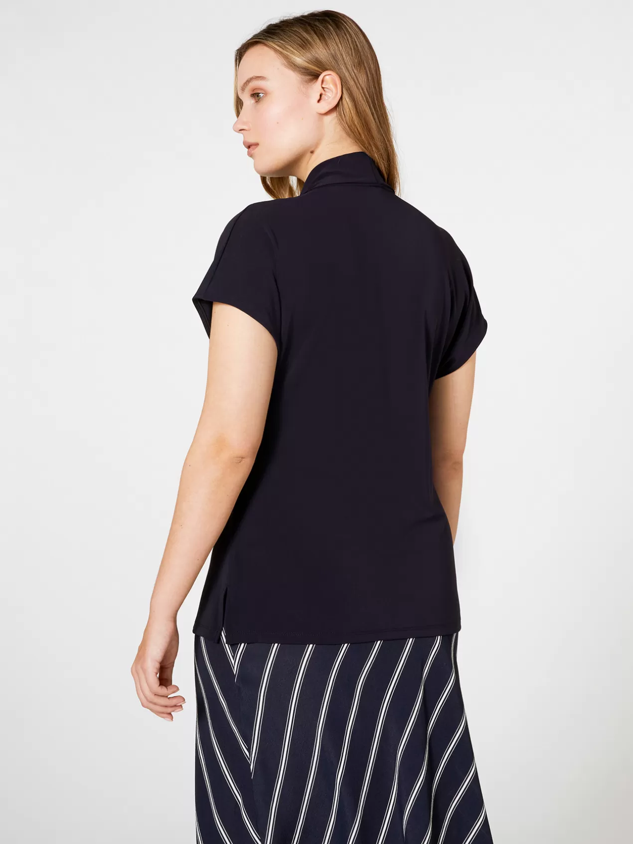 Online Elena Mirò T-Shirt Croise Devant Bleu