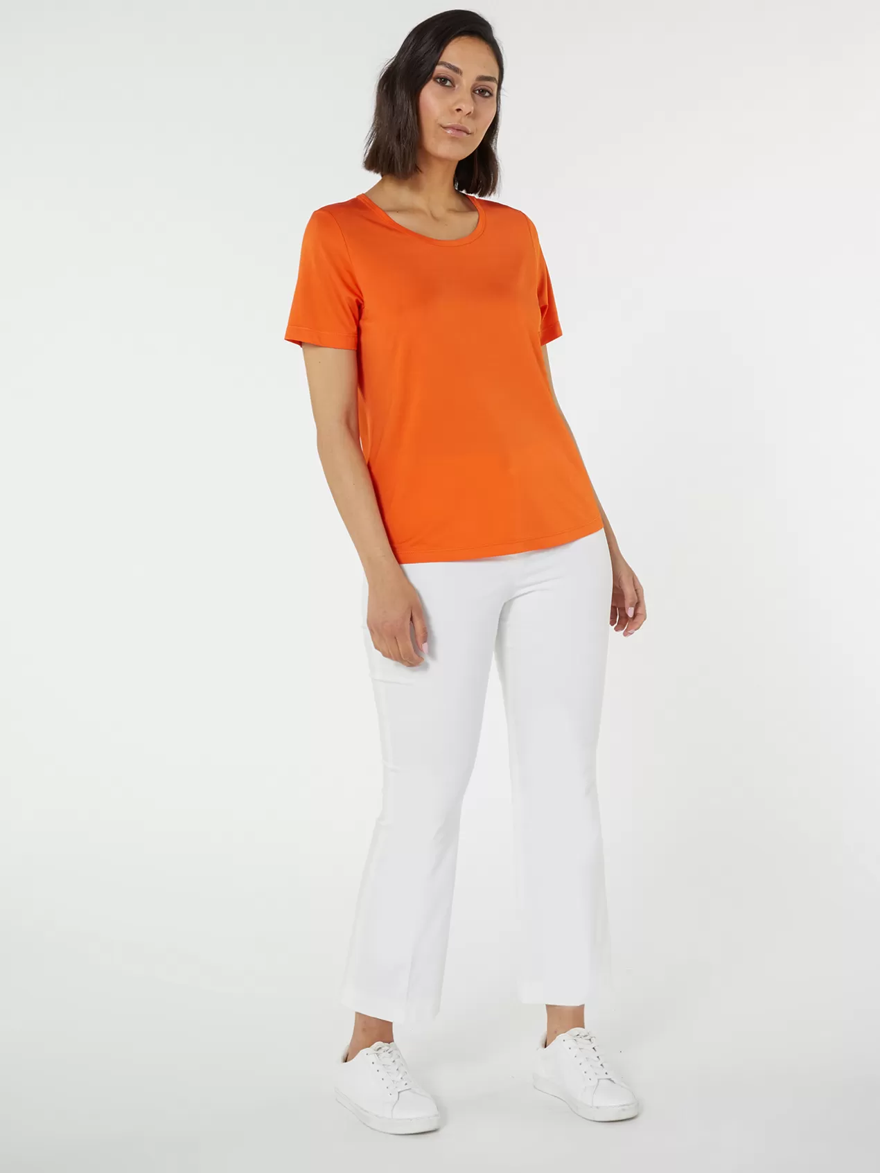 New Elena Mirò T-Shirt En Jersey Colore Orange Soleil
