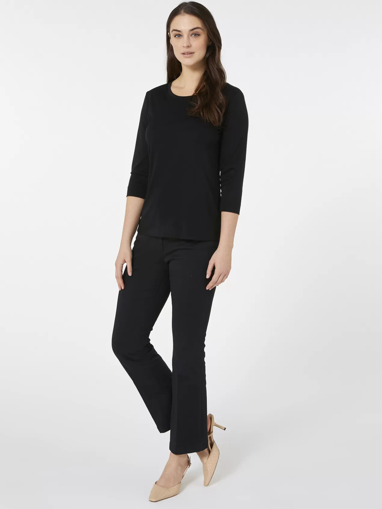 Cheap Elena Mirò T-Shirt En Jersey De Coton Noir