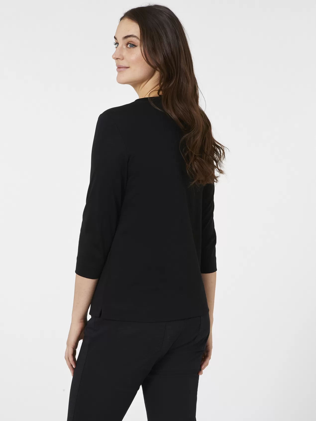 Cheap Elena Mirò T-Shirt En Jersey De Coton Noir